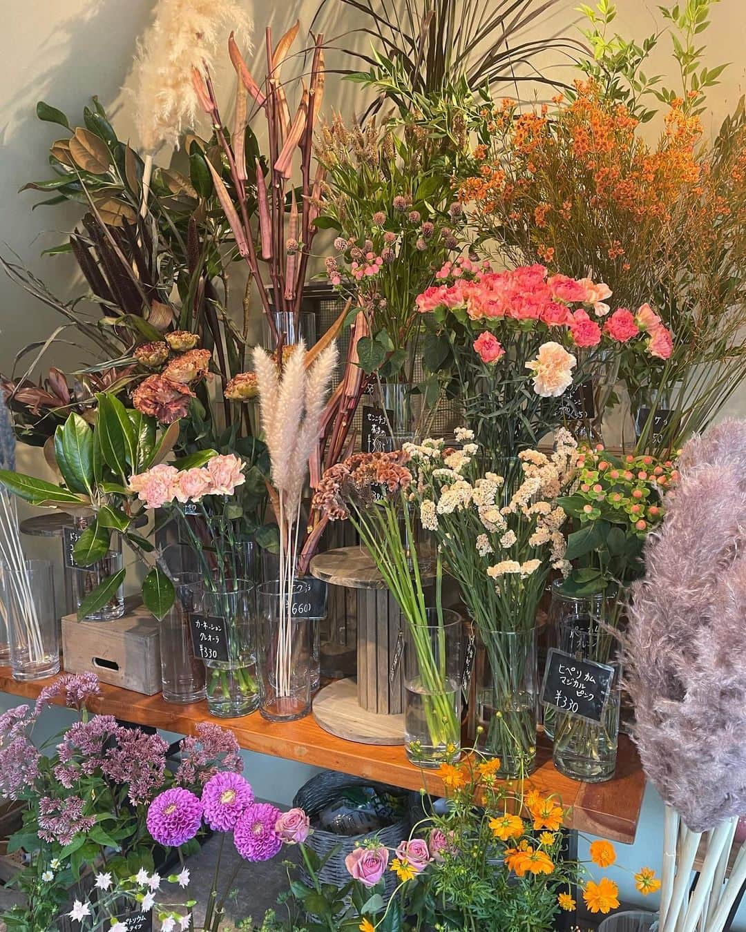 Rinaのインスタグラム：「近所のお花屋さん💐✨🤍癒される〰️」