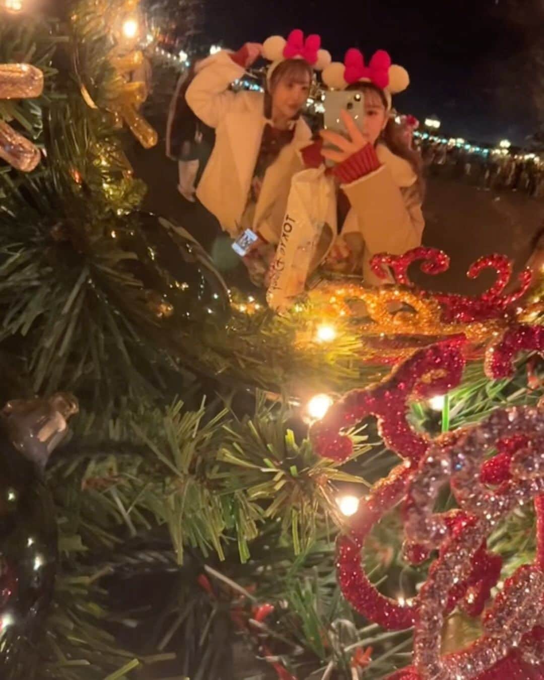 ま い ち ☺︎のインスタグラム：「ㅤㅤㅤㅤㅤㅤㅤㅤㅤㅤㅤㅤㅤ ひなぴ　と　#冬ディズニーㅤㅤㅤㅤㅤㅤㅤㅤㅤㅤㅤㅤㅤ してきた🎄❤️‍🔥　ㅤㅤㅤㅤㅤㅤㅤㅤㅤㅤㅤㅤㅤひなぴのおかげで充実🎶充実🎶 ㅤㅤㅤㅤㅤㅤㅤㅤㅤㅤㅤㅤㅤ #ディズニー　#クリスマスディズニー　#ディズニーコーデ　#ディズニーランド　#双子コーデ」