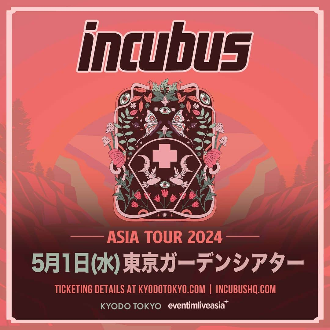 チケットぴあさんのインスタグラム写真 - (チケットぴあInstagram)「│◤Incubus◢｜ アメリカン王道ロック・バンド『#Incubus』が、アジア・ツアーの⼀環として6年ぶりに来⽇公演を開催🔥  🗓️2024/5/1(⽔) 19:00 🎪東京ガーデンシアター  🎟️ぴあ先着先行受付中 ⌛️期間：～12/27(水)23:59まで  🔎チケットは「Incubus ぴあ」で検索！」12月7日 18時00分 - ticketpia