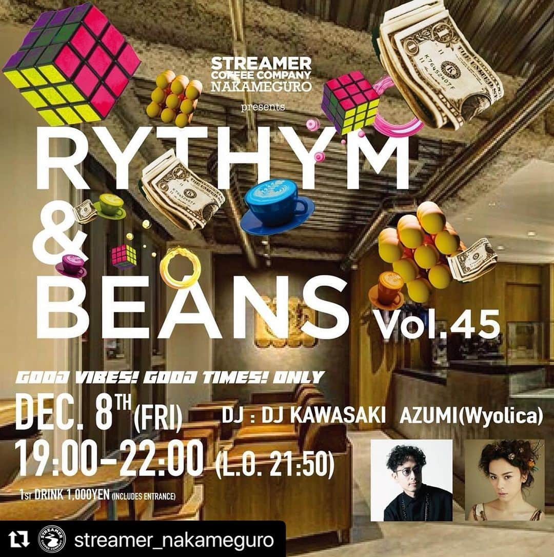 azumiのインスタグラム：「明日12/8はこちらもはやレギュラーのような @streamer_nakameguro で @djkawasaki さんとDJ です 師走ということで20数年越しにこのレコード入手（高かった） 皆様ぜひお立ち寄りくださいませ♪  Tomorrow, 12/8, I'll be DJing with @djkawasaki at @streamer_nakameguro, which seems to be a regular event here! I got this record for the first time in over 20 years (It was expensive). Please come by and join us!  #wyolica #djkawasaki #steadyandco #onlyholystory #azumi   @streamer_nakameguro  ・・・ . . ‘RYTHYM’ & BEANS vol.45 Bar STREAMER at Nakameguro! . 12.8(fri) 19:00-22:00 (L.O 21:50) Good vibes, Good times only 1st drink ¥1,000(includes entrance) . DJs🍷🎧 DJ KAWASAKI @djkawasaki  DJ AZUMI(Wyolica) @xx_azumi_xx   . Come enjoy our booze&coffee with your friends and chill🥂 . . #streamercoffeecompany  #ストリーマーコーヒーカンパニー . #streamercoffeecompanynakameguro#nakameguro#nakamegurocafe#dogsfriendly#petsfriendly#nakamegurobar#latteart#tokyocafe#cafestgram#ubereats #wolt#brunch#bar#bartime#ラテアート#中目黒#目黒川#中目黒カフェ#中目黒ランチ#中目黒バー#中目黒グルメ#ペット入店可」