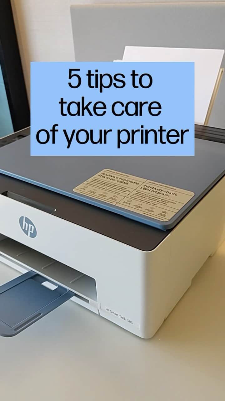 HP（ヒューレット・パッカード）のインスタグラム：「A little maintenance can go a long way with these 5 tips to take care of your printer #HPSmartTank」