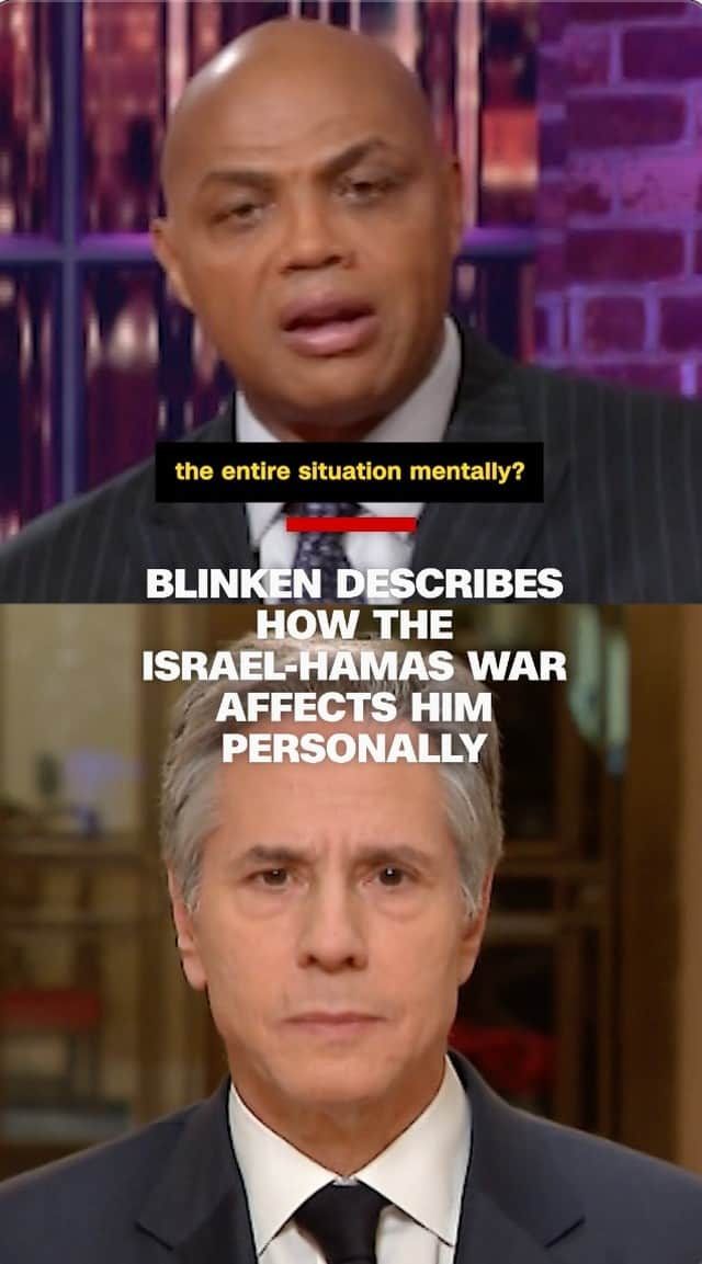 CNNのインスタグラム：「Secretary of State Antony Blinken joins Gayle King and Charles Barkley to discuss how the Israel-Hamas war affects him personally.」