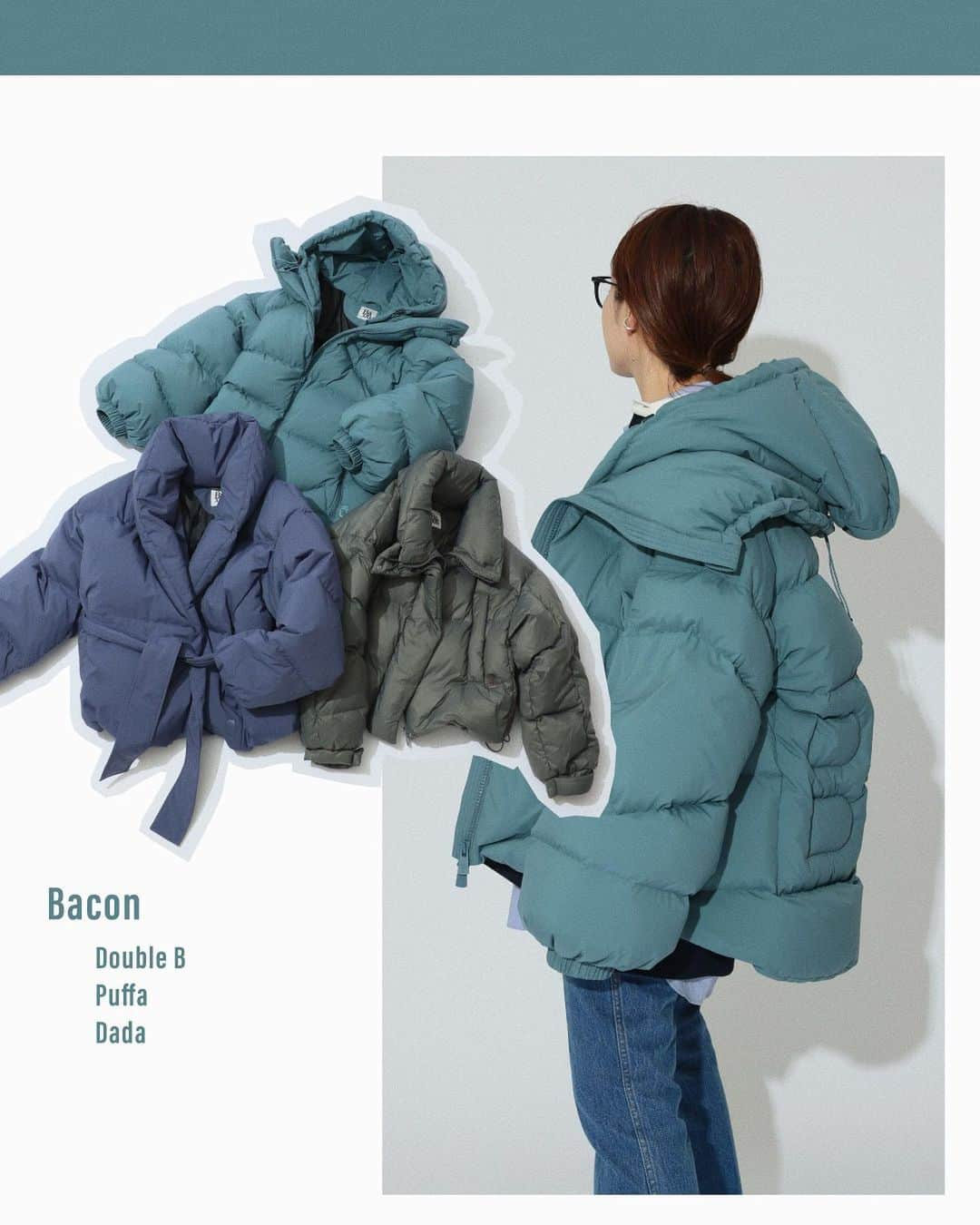 スピックアンドスパンのインスタグラム：「2023 WINTER DOWN COAT LIST ❄️ ⁡ ⁡ 12月に入り、いよいよ冬本番。 Spick & Spanにはオリジナルから人気ブランドのセレクトまで、 豊富なデザインでダウンコートが入荷します。 ⁡ ⁡ ＿＿＿＿＿＿＿＿＿＿＿＿ ⁡ ⁡ 《Bacon》 ⁡ イタリアのミラノに拠点をおく、2008年に ロベルト・ロノーチェが立ち上げたブランド。 オリジナリティあふれるデザインだけでなく、 機能性も抜群のダウンウェアは必見。 ⁡ ⁡ 【Bacon/ベーコン】 W DOUBLE B ¥185,900 no. 23020210000230 販売中 ⁡ 【Bacon/ベーコン】W PUFFA RING ¥126,500 no. 23011210000730 販売中  【Bacon/ベーコン】W PETIT DADA ¥134,200 no. 23020210000130 販売中 ⁡ ＿＿＿＿＿＿＿＿＿＿＿＿ ⁡ ⁡ @baycrews #spickandspan #baycrews #スピックアンドスパン #ベイクルーズ#カジュアル #カジュアルコーデ #大人カジュアル #大人カジュアルコーデ #capeheights #ケープハイツ #アウター #コート #ダウン #ダウンコート #ダウンジャケット #アウターコーデ #ダウンコーデ」