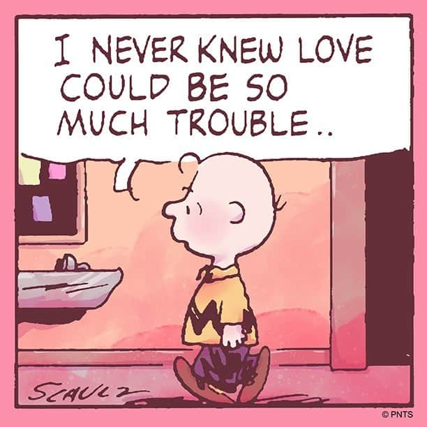 スヌーピーのインスタグラム：「For Charlie Brown, love = trouble」