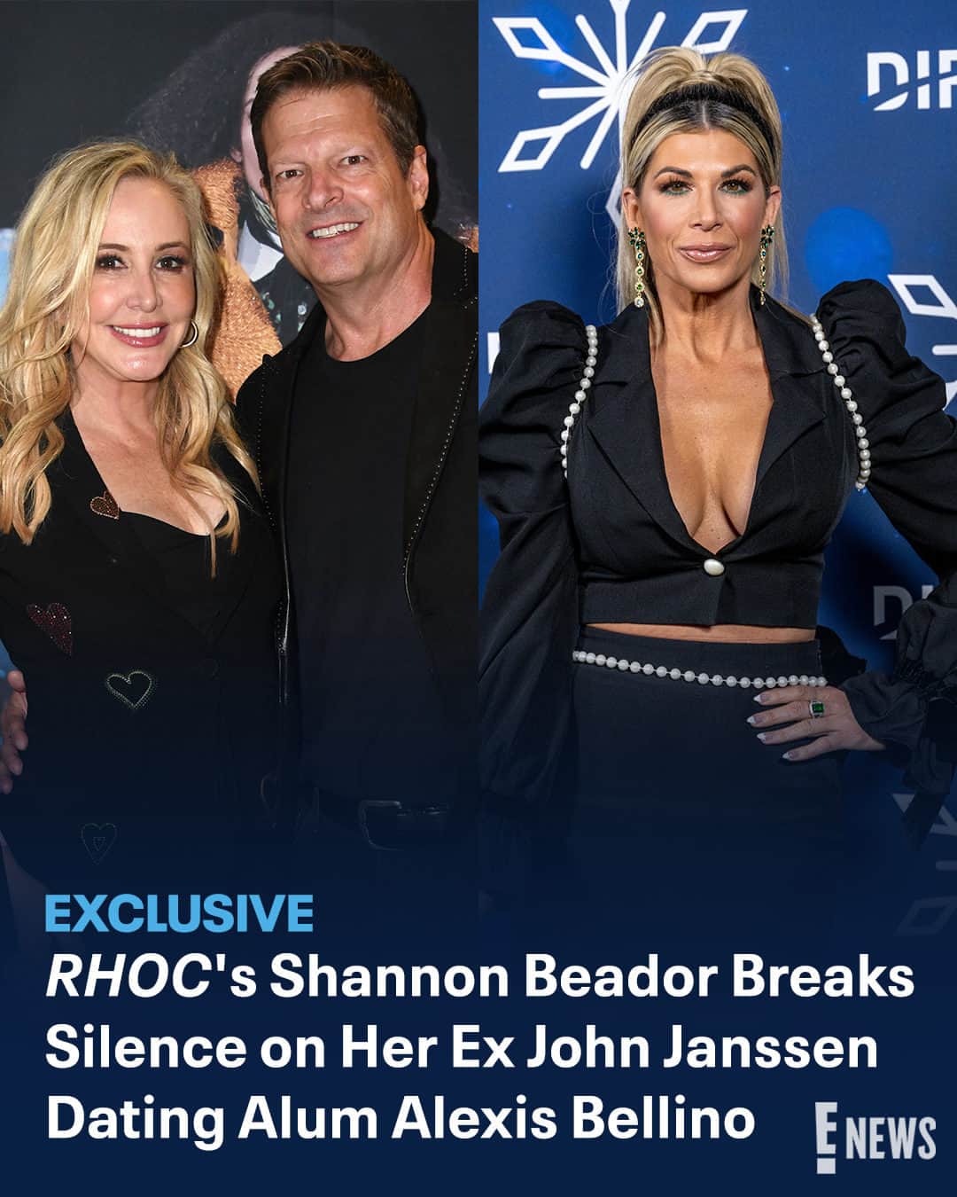 E! Onlineのインスタグラム：「We're spilling the tea from the Real Housewives of OC. 👀 Link in bio for why Shannon Beador is slamming John Janssen and Alexis Bellino's new romance. (📷: Getty)」