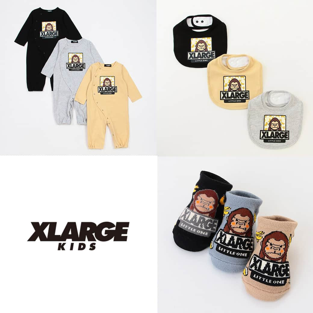 X-girl Stages Officialさんのインスタグラム写真 - (X-girl Stages OfficialInstagram)「⭐️XLARGE KIDS(エクストララージ キッズ)⭐️ ⁡　 揃えてプレゼントしたい！XLARGE KIDSおすすめのベビーギフトをご紹介♪ 　 ファニーゴリラ×バナナ柄のプリントが可愛いシリーズは、カバーオールやスタイ、ソックスまで展開しています！ やさしい肌当たりの生地を使用したり、こだわりポイントがたくさん。他のアイテムをぜひチェックしてみてくださいね。 　 　 ☑︎バナナファニーゴリラ長袖カバーオール 商品番号：9433507￥6,490 (税込) 　 ☑︎バナナファニーゴリラベビーソックス 商品番号：9433512￥1,100 (税込) 　 ☑︎バナナファニーゴリラスタイ 商品番号：9433508￥2,530 (税込) 　 　 ••••••••••••••••••••••• ⁡　 💻📱公式オンラインSHOP NARUMIYA ONLINE 冬の新作アイテム続々入荷中✨ ⁡　 Instagramプロフィール↑↑↑URL🛍 または「ナルミヤオンライン」で検索して下さい🔍 @narumiyaonline_official ⁡　 •••••••••••••••••••••••• ⁡　 #エクストララージキッズ #XLARGEKIDS #エクストララージ #XLARGE #ナルミヤオンライン #kidsfashion #kids #キッズ #ベビー #キッズファッション #出産祝い #ベビーギフト #kidswear #instatoddler #冬服 #キッズモデル #子供服 #子供服通販 #narumiyaonline #むすこふく #男の子ママ #kidsfashion #ogゴリラ」12月7日 18時45分 - xgirlstages