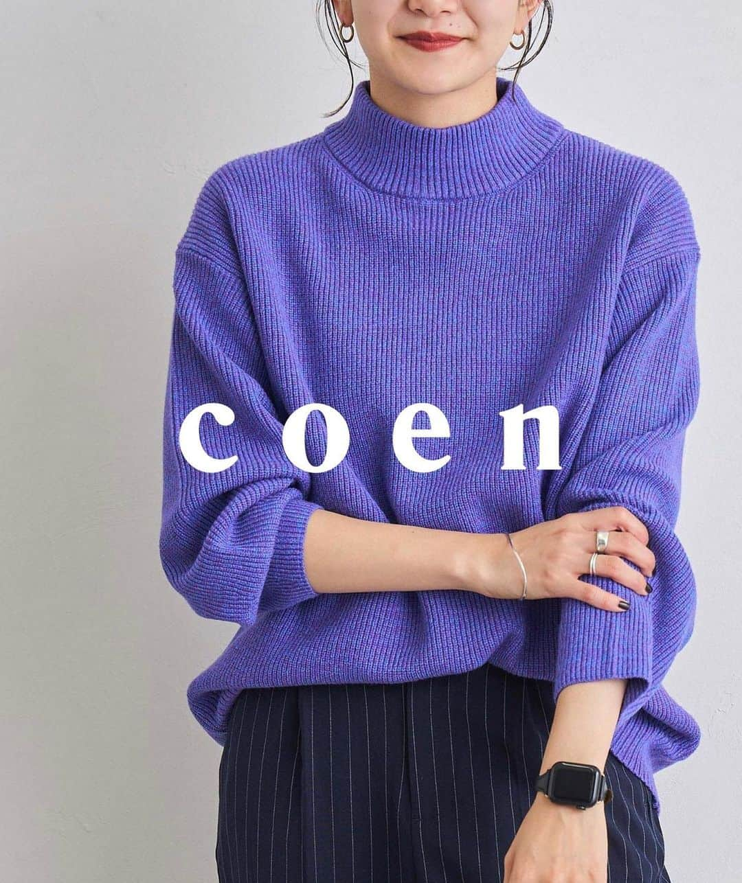 coen コーエンのインスタグラム：「＼鮮やかなカラー展開が魅力／モックネックニットが登場🧶 ⁡ もちっとした柔らかい素材で、着心地抜群のイチオシニットです◎ ⁡ デザインはシンプルなので、ボトムスを選ばず着ていただけるのも魅力👏 ⁡ カラーは、ロイヤルブルー、グレー、ライトグレー、イエローの4色展開と豊富で、暗くなりがちな冬のスタイリングにぴったりな鮮やかなカラーになってます！ ⁡ ぜひチェックをお願いします👀 ⁡ --------------------------------------------- ⁡ 🏷 カラーメランジハイネックニット 価格：¥4,950税込 品番：7630-636-0181 ⁡ 🧳店舗、coen ONLINE STOREにて発売中！ 【商品の詳細は画像をタップ！】 ⁡ @coen_official  ⁡ #coen #コーエン #coen_official #coen23fw #ニット #カラーニット #秋冬ニット #オーバーサイズ #ゆるコーデ #シンプルファッション #大人カジュアル #大人モード #大人カジュアルコーデ #大人カジュアルスタイル #トレンドファッション #トレンドコーデ  #秋冬 #秋冬ファッション #秋冬コーデ #ニットコーデ #ニットスタイル #きれいめニット #大人ニット #モックネックニット」