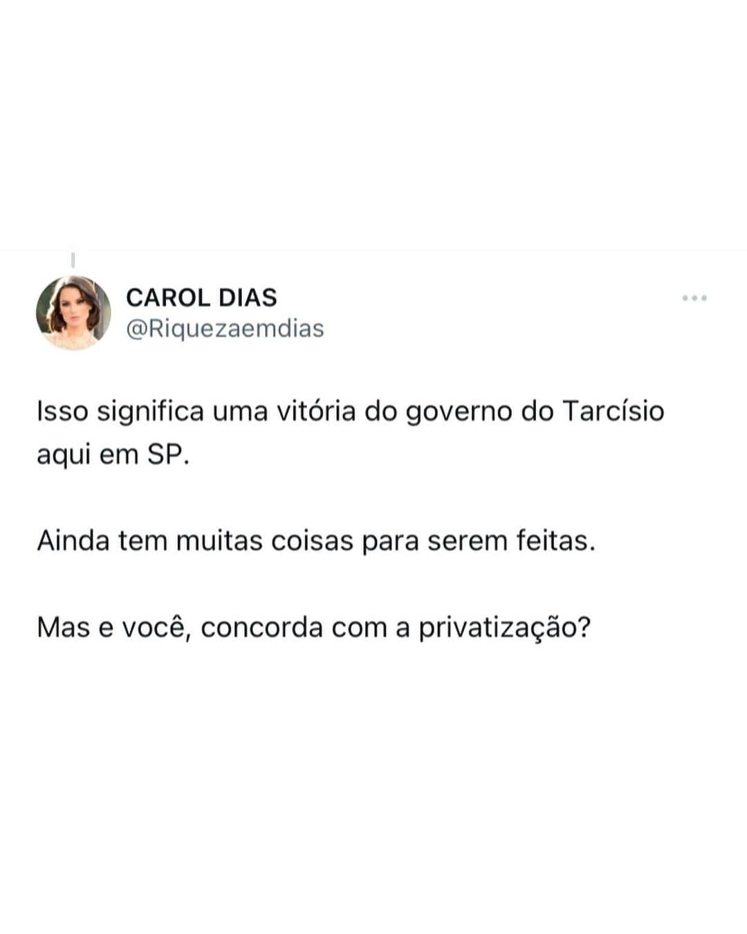 Carol Diasさんのインスタグラム写真 - (Carol DiasInstagram)「A Sabesp sera privatizada?   Você concorda com isso?  Comente aqui em baixo sua opinião 👇🏼」12月7日 20時50分 - caroldias