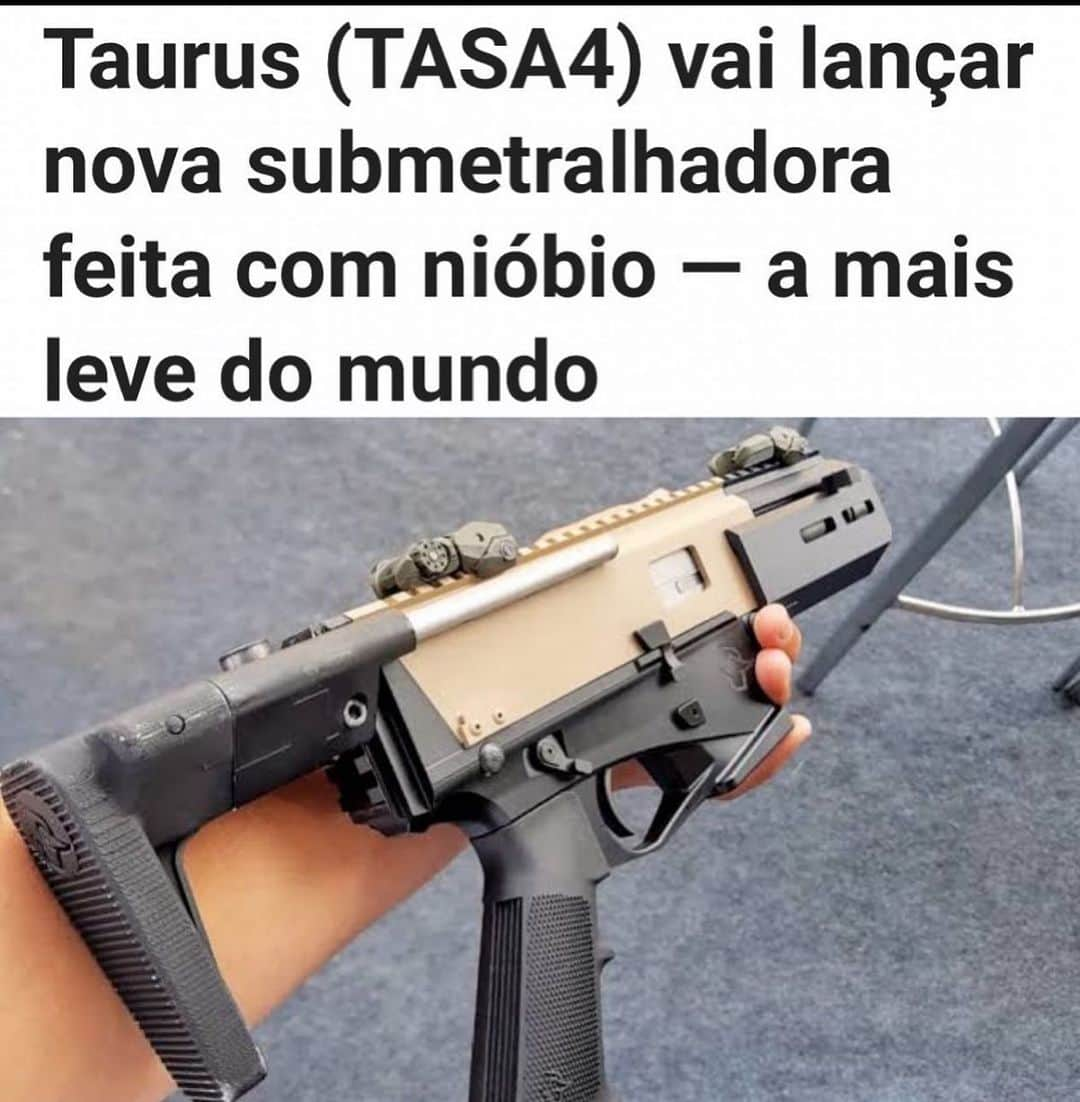 Carol Diasのインスタグラム：「Repost @andrejaneirodias  . A Taurus (TASA4) prepara o lançamento de uma nova submetralhadora no mercado, no calibre 9mm. A arma terá novo design e também novos materiais na composição, como nióbio, que será pela primeira vez pela empresa numa arma de fogo . Segundo a Taurus, a submetralhadora será a mais leve do mercado. O público alvo é o mercado policial e militar」