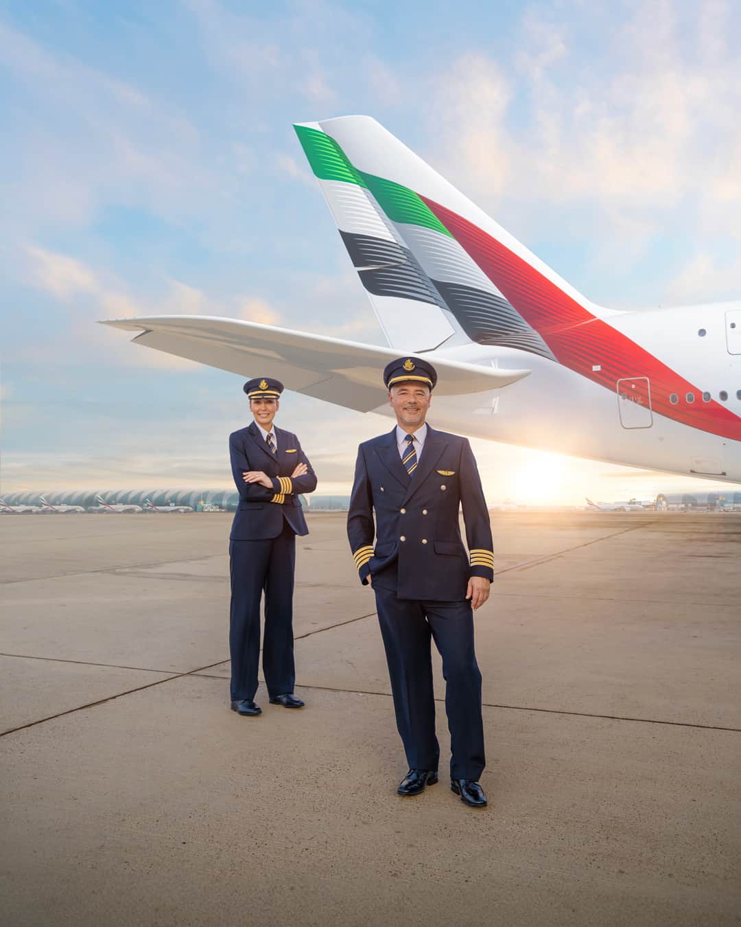 エミレーツ航空のインスタグラム：「To all the professionals who embody the pioneering spirit of flying. Happy International Civil Aviation Day. 👨‍✈️👩‍✈️✈️  #Emirates #FlyBetter」