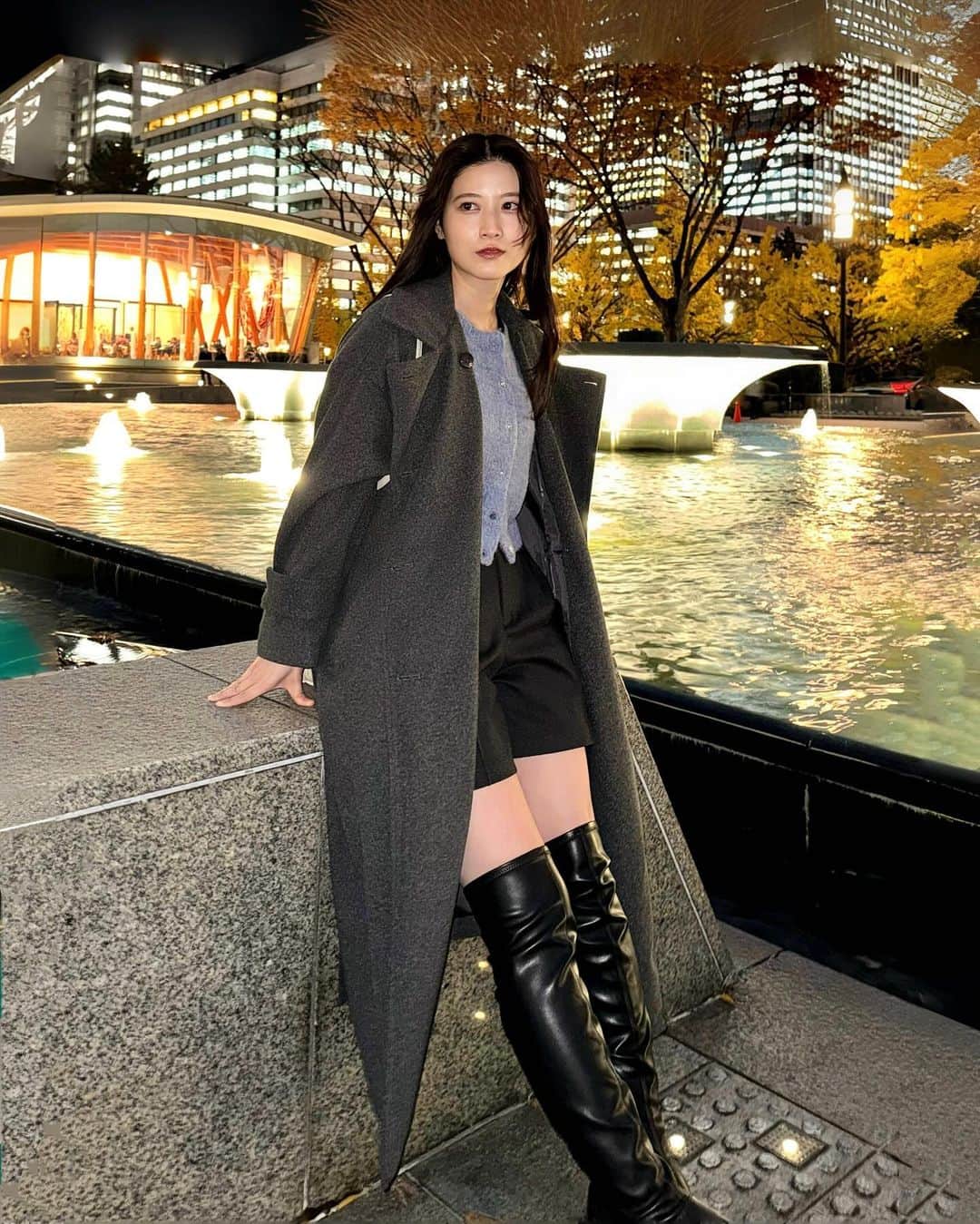 八田エミリのインスタグラム：「むちむちでもショーパン履いていいかな…？全身GUとグレイル😌　#冬コーデ　#grl #ジーユー」
