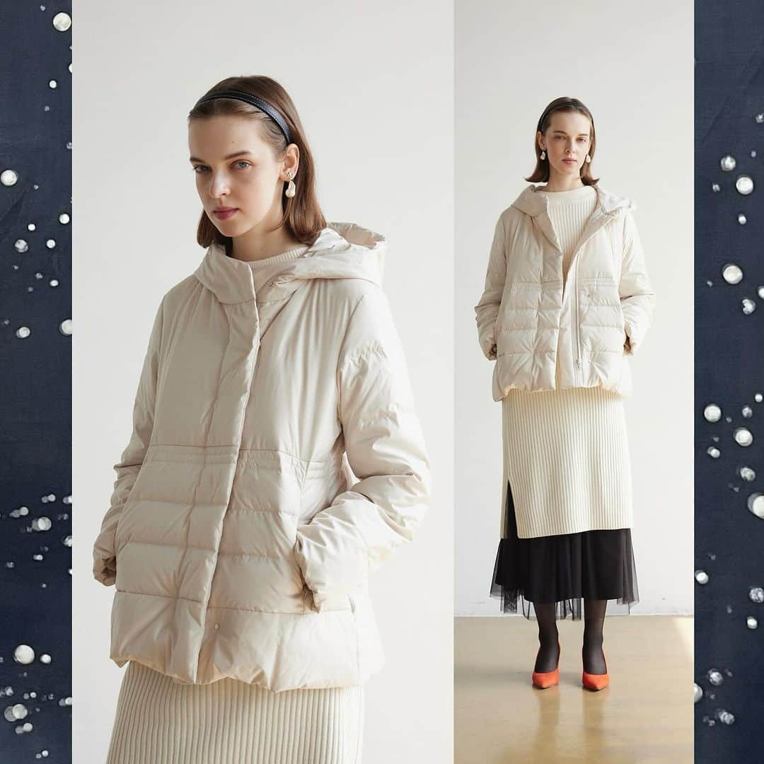 kumikyokuのインスタグラム：「- 【2023 Autumn Winter SEASON LOOK】vol.4  ✧   軽やかに纏うダウン 上品なシルエットと包み込むあたたかさ  ✧  ジャケット感覚で羽織るダウンです。 顔周りにボリュームを持たせて立体的につくりました。 スカートやワンピースとは特に相性が良い丈なので、華やかシーンでも活躍してくれるのではないでしょうか。  #kumikyoku #組曲#オンワード #オンワードクローゼット #23aw #冬コーデ  -」