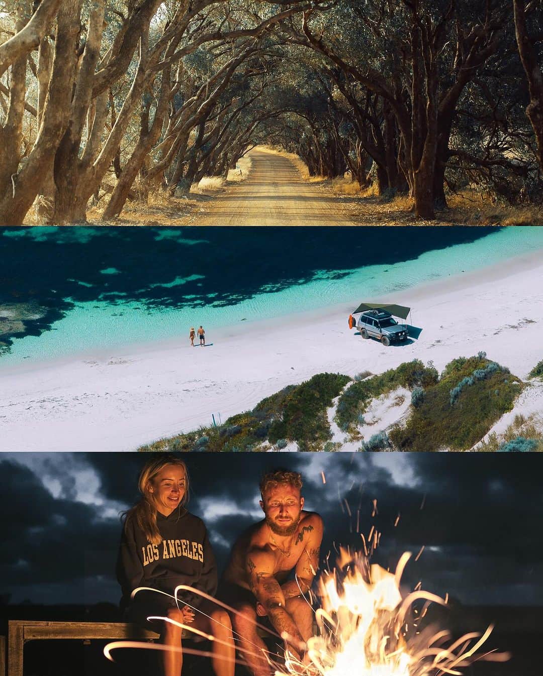 アギーのインスタグラム：「Frames from the west coast, dusty roads, pristine beaches and bonfires 🇦🇺 #australia」