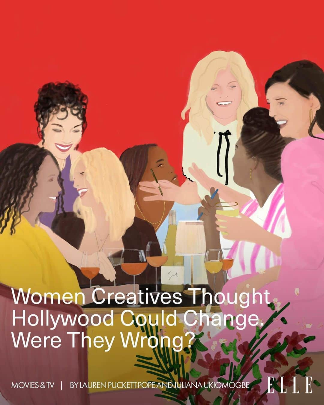 ELLE Magazineのインスタグラム：「“I truly, in my gut, don’t understand why it continues to be as difficult as it is” for women behind the camera, says writer and director #GinaPrinceBythewood. But after three decades in TV and film, she knows that “when shifts happen, women and people of color are usually on the periphery.”   Well before this year’s WGA and SAG-AFTRA strikes, the weather was turning in Hollywood. The box office has yet to fully bounce back from COVID. Budgets for film and TV are set to diminish. Peak TV is over. But what that means for women is of particular concern: Data reveal an appalling persistence of gender disparity behind the camera.   To assess what’s fueling this problem (and how best to address it), ELLE spoke with 26 female creatives and experts in film and TV. They are writers, directors, showrunners, producers, researchers, professors, and executives from a variety of genres and backgrounds, from projects including #DaisyJonesAndTheSix, #TheSummerITurnedPretty, #Bottoms, #Swarm, and more. They include @gpbmadeit, @atticalocke, @emmmaseligman, @gloriakellet, @jennyhan, @katorihall, @leslilinka, @liztigelaar, @mimi.leder, @soozhugh, @tembilocke, and numerous others.   Click the link in bio to read the full story, written by @laurpuckett and @juliana_uki with illustrations by @annabelbriens」