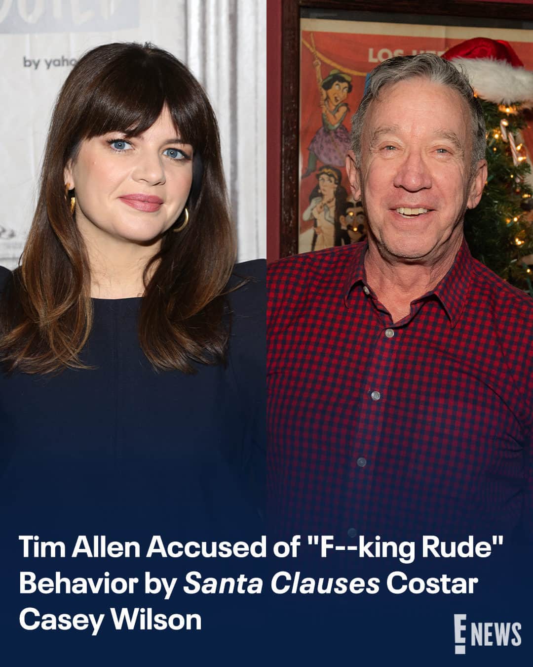 E! Onlineのインスタグラム：「According to Casey Wilson, Tim Allen wasn't so jolly on set. Find out why she said working with him was the "worst experience" she's had with a costar—link in bio. (📷: Getty)」