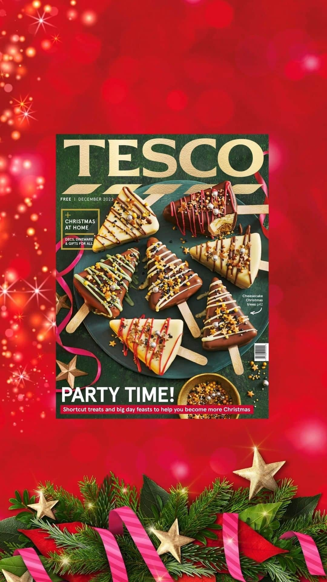 Tesco Food Officialのインスタグラム：「To help you #BecomeMoreChristmas with delicious ideas for the big day and beyond 🎁 your most festive issue of Tesco magazine has landed in-store! Pick up your free copy on your next shop or browse online with the link in bio 🎄」