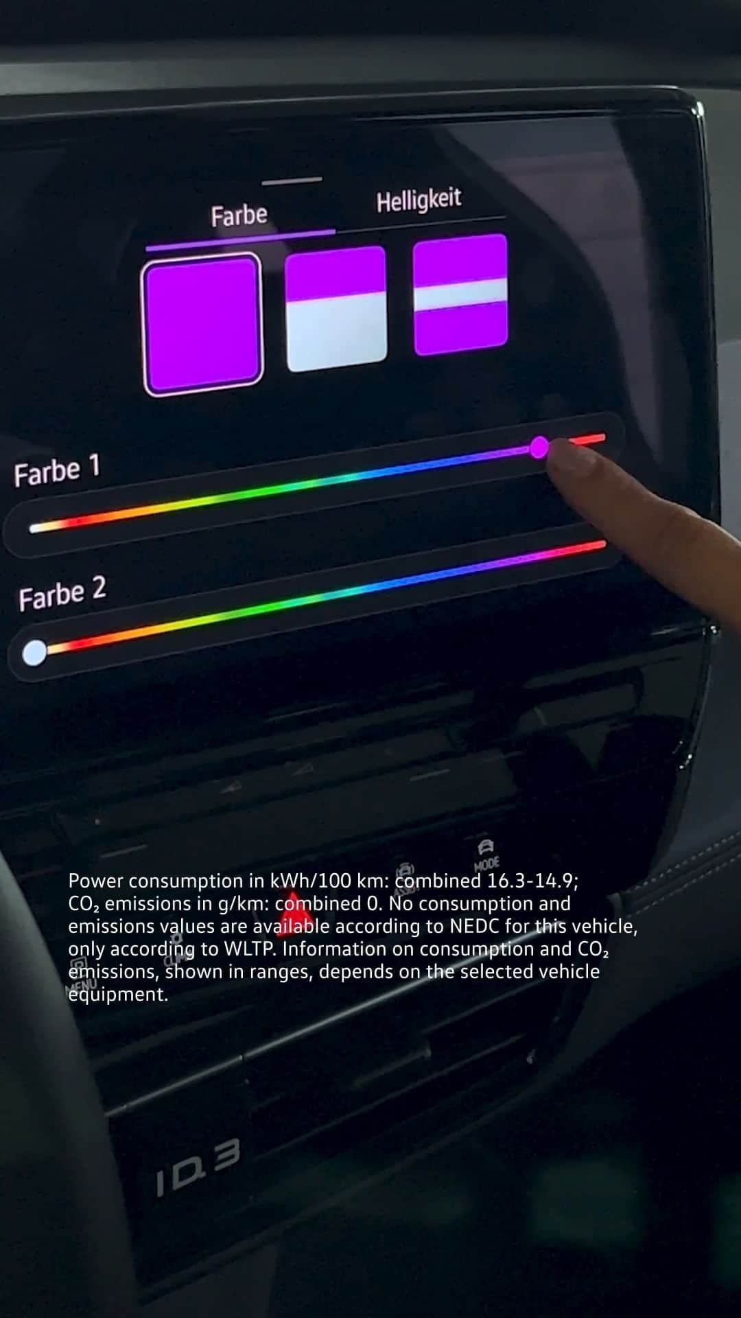 フォルクスワーゲンのインスタグラム：「different mood = different color! #color #light #electric #vwid3 #volkswagen #vw  The vehicle displayed shows optional equipment.  To acquire upgrades, you need a Volkswagen ID user account, a valid VW Connect/We Connect contract and your primary user verification, i.e. the link between your user account and the specific vehicle. Your vehicle must also have the technical functionality, hardware and software required for the upgrade concerned. The availability of upgrades may also depend on model year and production date. The primary user can view the upgrades available for the vehicle in question in the infotainment system’s In-Car Shop or in the Volkswagen Connect Shop at connect-shop.volkswagen.com. Items subject to a charge can be purchased in the In-Car Shop and/or the Volkswagen Connect Shop using the payment methods currently available there. The availability of upgrade functions may differ between the Web shop and the In-Car Shop. Your Volkswagen dealership will also be happy to advise you on upgrades and their availability. Purchased and activated upgrades remain in the vehicle for the duration of the activation period, can be used by all drivers and cannot be transferred to other vehicles.」