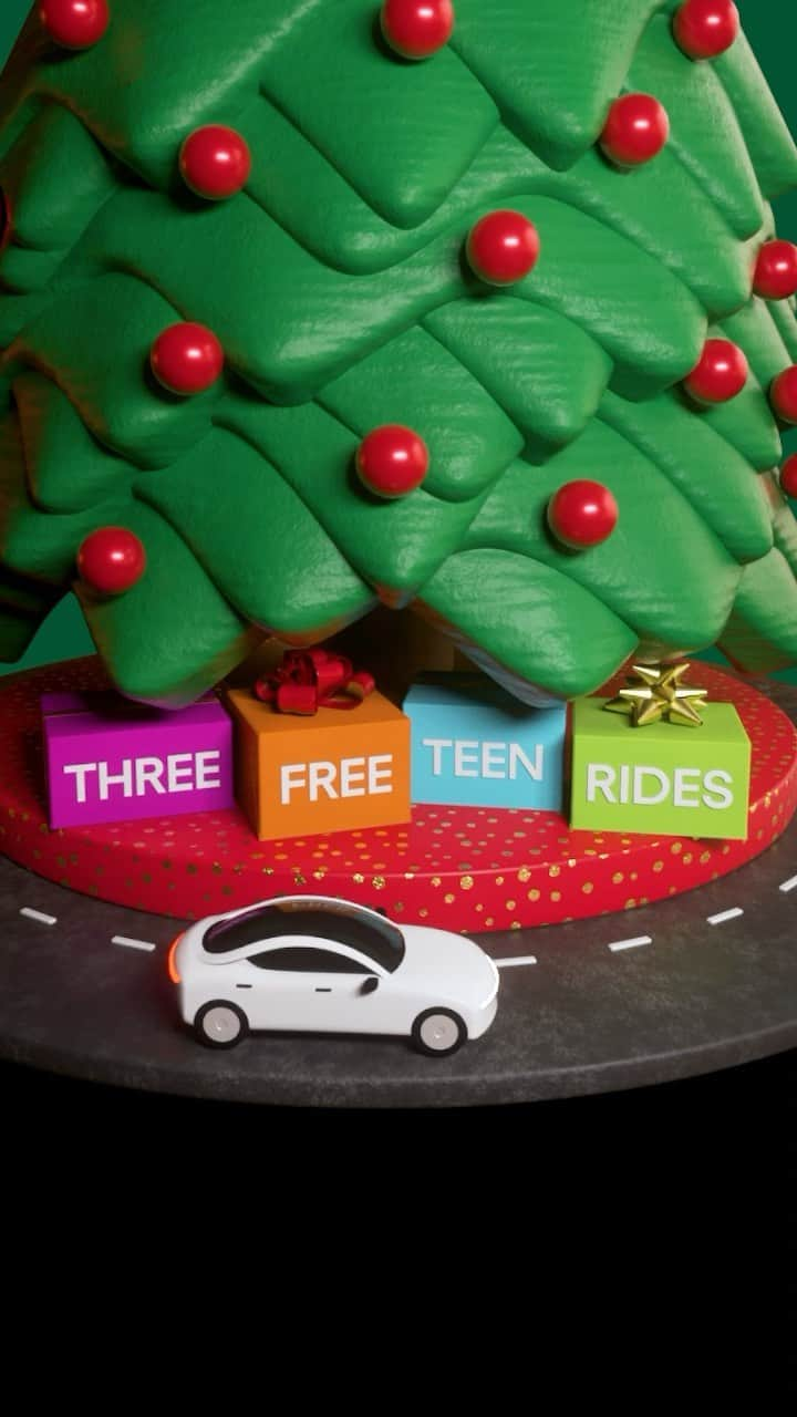 Uberのインスタグラム：「Trip to the mall 🏬 + pizza night 🍕 with friends + back home 🏡 safely. Give your teen some freedom for the holidays. New Uber teen accounts get 3 free rides this season. 🚗  3 free Uber teen accounts rides (up to $15 each) in select markets 12/4-12/31 for first time riders. See app for details.」