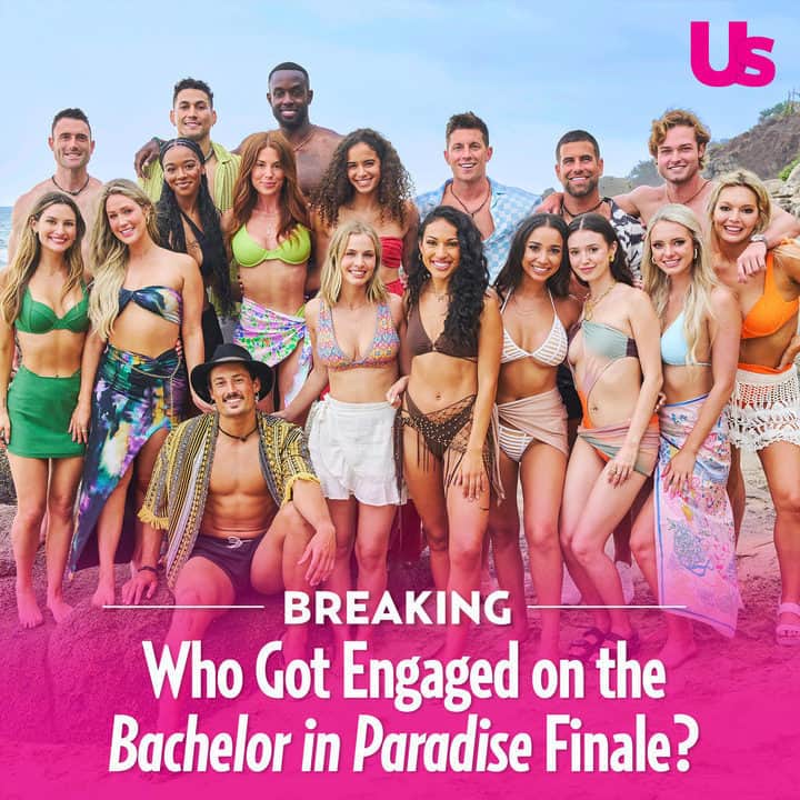 Us Weeklyのインスタグラム：「#BachelorinParadise season 9 saw two couples get engaged — but which ones reached the relationship milestone? All the details about that explosive finale are at the link in bi🌹. (📸: ABC)」
