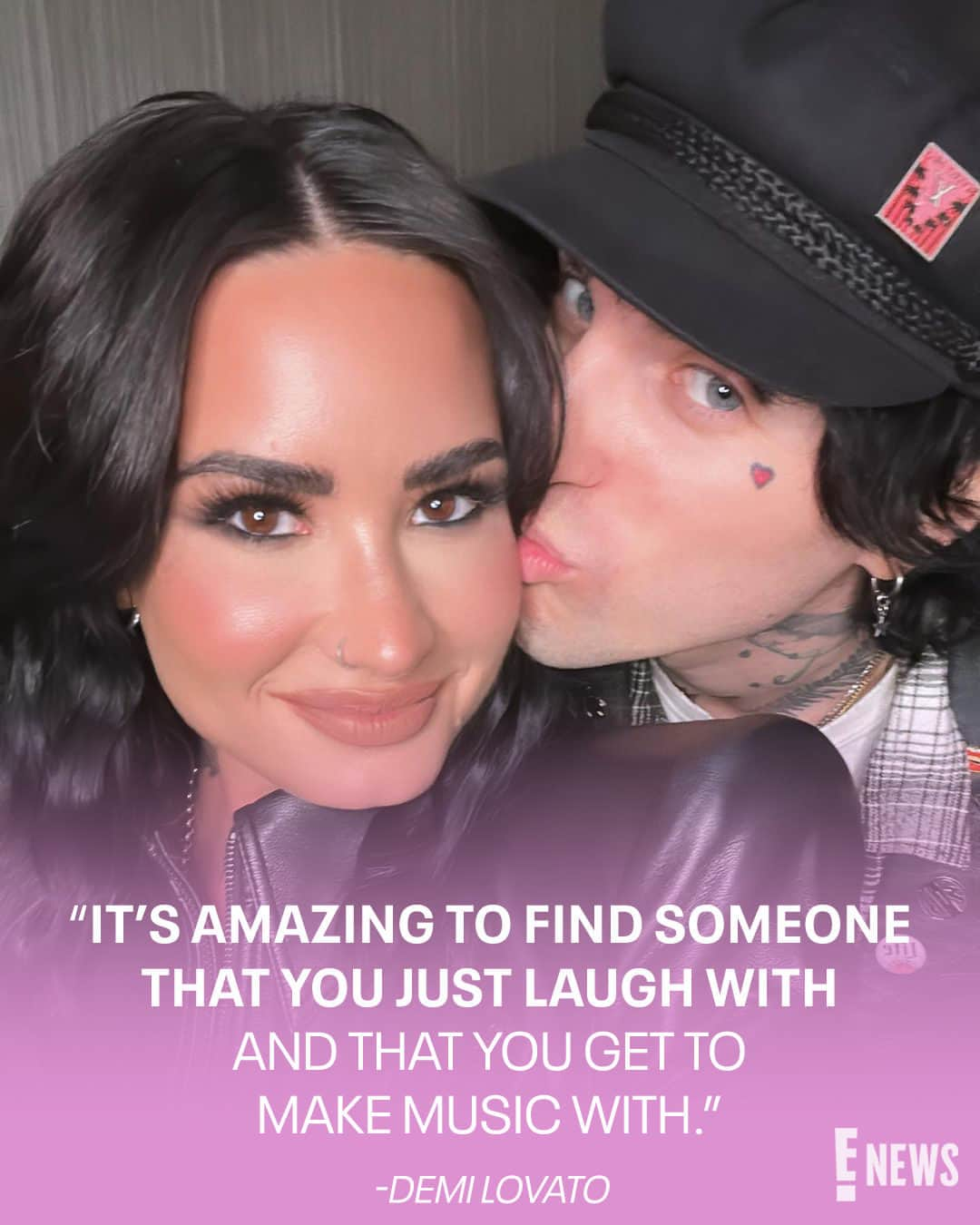 E! Onlineのインスタグラム：「Demi Lovato is the best she's ever been. She shares a glimpse into her romance with Jutes and how they met at the link in bio. (📷: Instagram)」