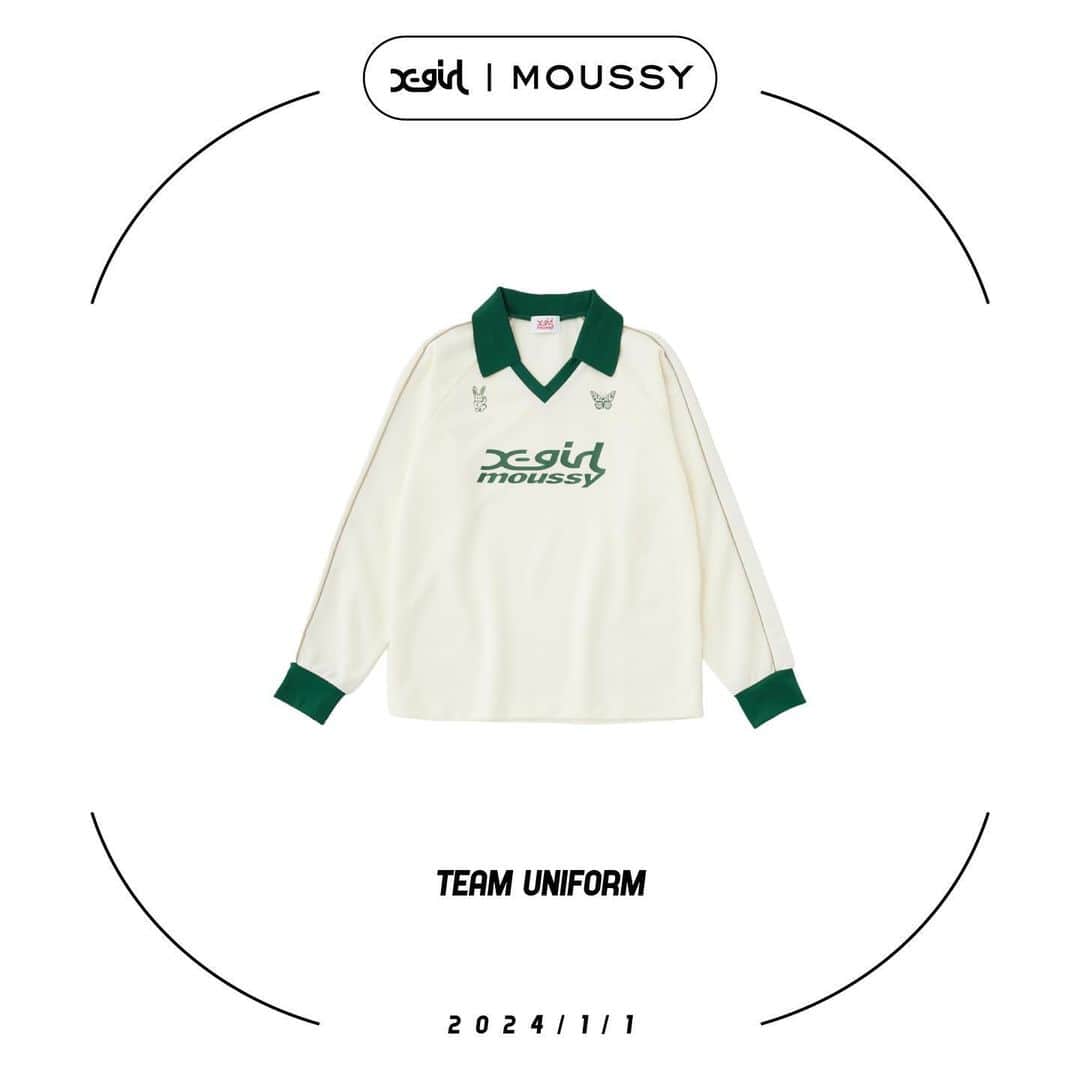 マウジーのインスタグラム：「X-girl | MOUSSY 2024.1.1 DROP #Xgirl_MOUSSY #MOUSSY #Xgirl」