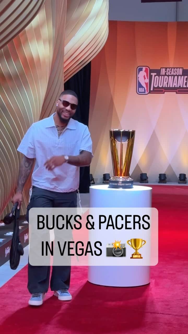 NBAのインスタグラム：「@bucks and @pacers walk the red carpet ahead of their In-Season Tournament Semifinals matchup! Which fit is your favorite? 👀  IND/MIL: TODAY at 5pm/et on ESPN!」