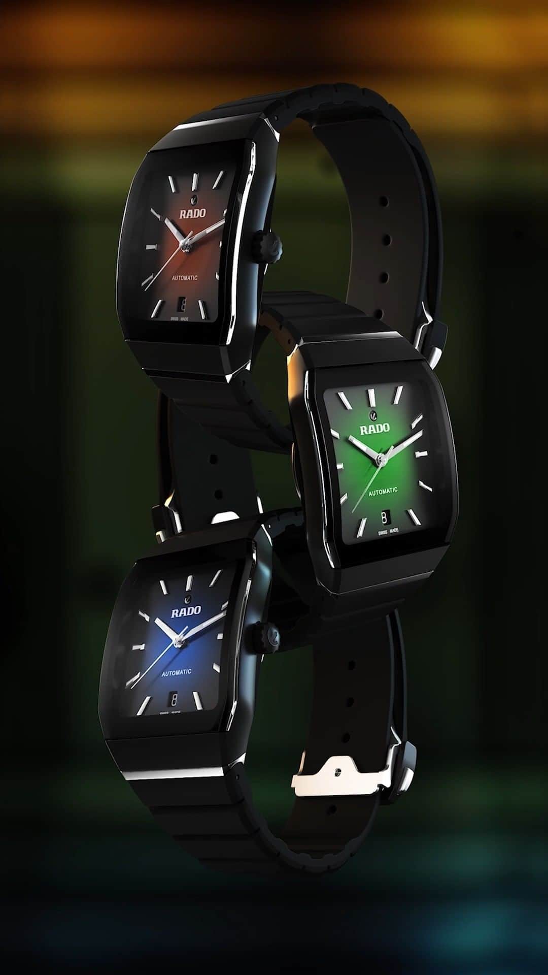 ラドーのインスタグラム：「Why conform when you can be unique?​ Updating the iconic 1983 Anatom, originally made out of hard metal and unique contours, Rado now presents a modern version. Retaining the original's contoured wrist-fit, the new Anatom features high-tech ceramic and edge-to-edge sapphire crystal for a stylish and sophisticated touch.​  #Rado #RadoAnatom #Feelit #CeramicWatch」