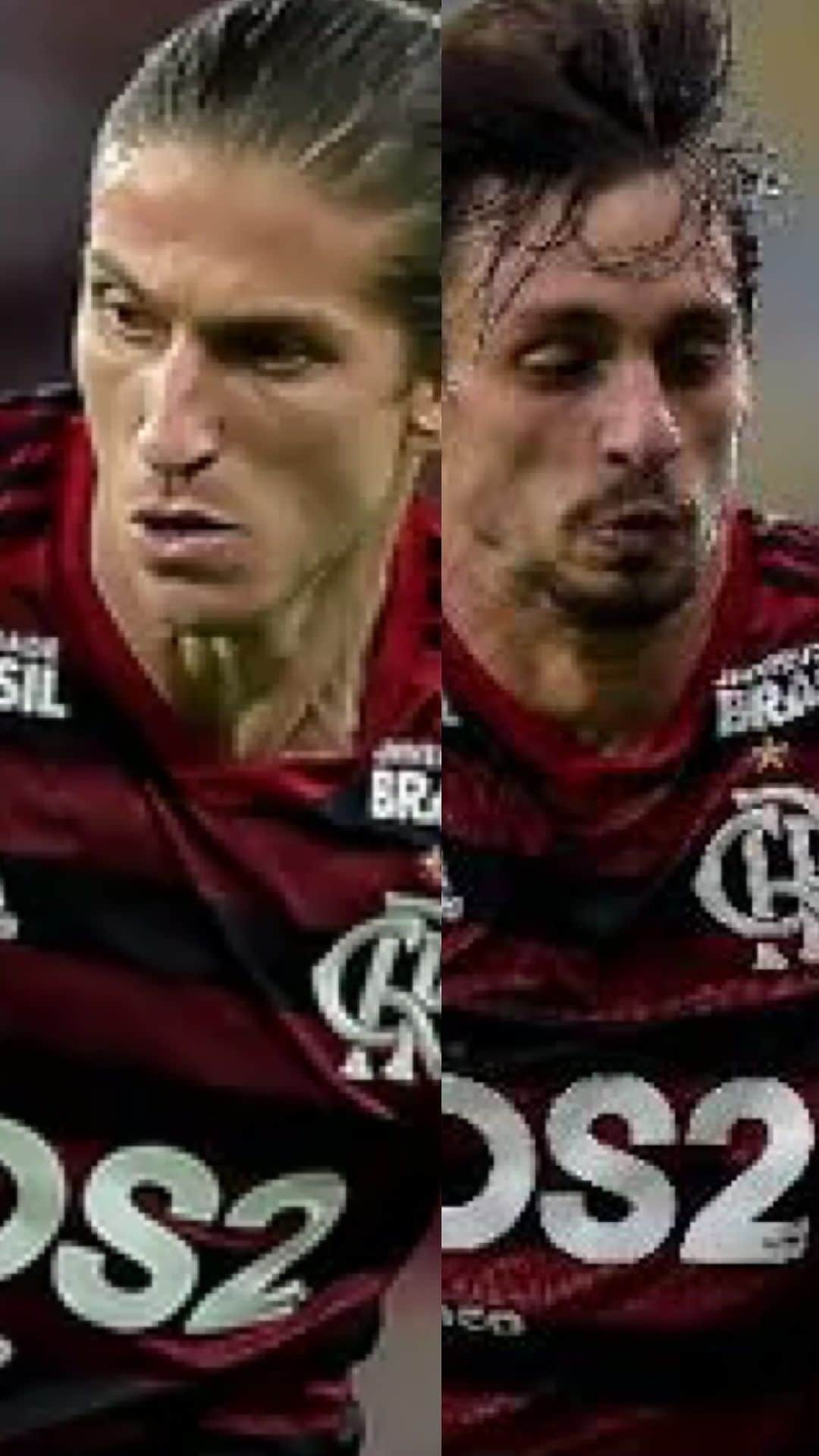 フィリペ・ルイスのインスタグラム：「Rodrigo Caio e Filipe Luís, no auge pelo Flamengo, contra o Internacional (Libertadores, 2019)🔴⚫️  Pelas quartas, jogo de ida, @rodrigocaio_ não deu chance pros adversários e ainda foi perigoso nas jogadas aéreas de ataque. Já na esquerda, @filipeluis defendeu e ainda ajudou na construção dos gols. 2 a 0. Um dos maiores jogos da história do Flamengo e também um dos melhores jogos dos dois juntos. Ambos se despediram do clube ontem, mas entraram para galeria de ídolos rubro-negros✊  📺: @tvglobo . 🎙️: @galvaobueno .  #flamengo #libertadores #rodrigocaio #filipeluis #fla #liberta #idolos #2019」