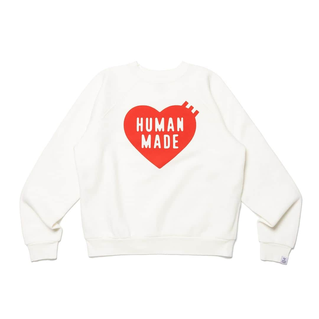 HUMAN MADEさんのインスタグラム写真 - (HUMAN MADEInstagram)「"SWEATSHIRT” will be available at 9th December 11:00am (JST) at Human Made stores mentioned below.  12月9日AM11時より、"SWEATSHIRT” が HUMAN MADE のオンラインストア並びに下記の直営店舗にて発売となります。  [取り扱い直営店舗 - Available at these Human Made stores] ■ HUMAN MADE ONLINE STORE ■ HUMAN MADE OFFLINE STORE ■ HUMAN MADE HARAJUKU ■ HUMAN MADE SHIBUYA PARCO ■ HUMAN MADE 1928 ■ HUMAN MADE SHINSAIBASHI PARCO ■ HUMAN MADE SAPPORO  *在庫状況は各店舗までお問い合わせください。 *Please contact each store for stock status.  軽くて柔らかく、ふっくらとした素材が特徴的なクルーネックスウェットシャツ。着心地のいい、ゆとりのあるシルエットです。同素材の「SWEAT HOODIE 」「ZIP-UP HOODIE」「SWEATPANTS」とセットアップで着用可能。  Crewneck sweatshirt with a comfortable, relaxed silhouette. The design is enhanced by the use of a soft, light and plump material. Complete the look with the Sweat Hoodie, Zip-up Hoodie and Sweatpants in the same material.」12月8日 11時10分 - humanmade