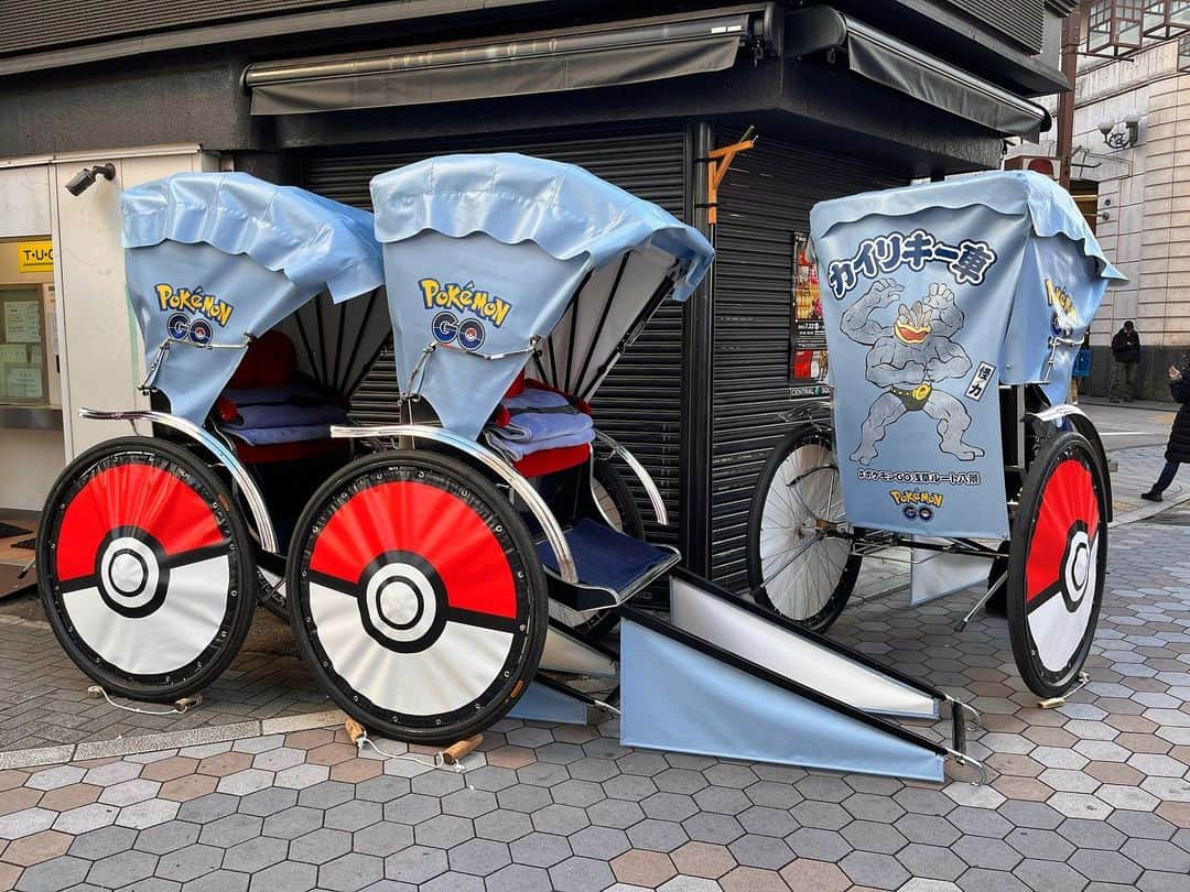 田名部生来のインスタグラム：「. クールジャパン 車夫さんみんな イケメンだった #pokemon  #カイリキー車」