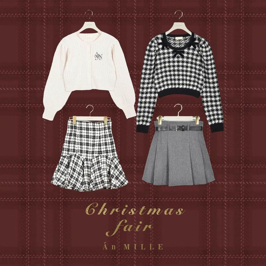 AnMILLEのインスタグラム：「Christmas fair🎄✨ 12/8 - 12/10 全店舗にて開催♡ ㅤㅤㅤㅤㅤㅤㅤㅤㅤㅤㅤㅤㅤ 【 Special fair 】 ㅤㅤㅤㅤㅤㅤㅤㅤㅤㅤㅤㅤㅤ ① SET FAIR 対象トップス + 対象ボトムス = ¥11,000 ㅤㅤㅤㅤㅤㅤㅤㅤㅤㅤㅤㅤㅤ ② SPECIAL PRICE 対象アイテム　¥2000OFF✨ ㅤㅤㅤㅤㅤㅤㅤㅤㅤㅤㅤㅤㅤ #アンミール #anmille」