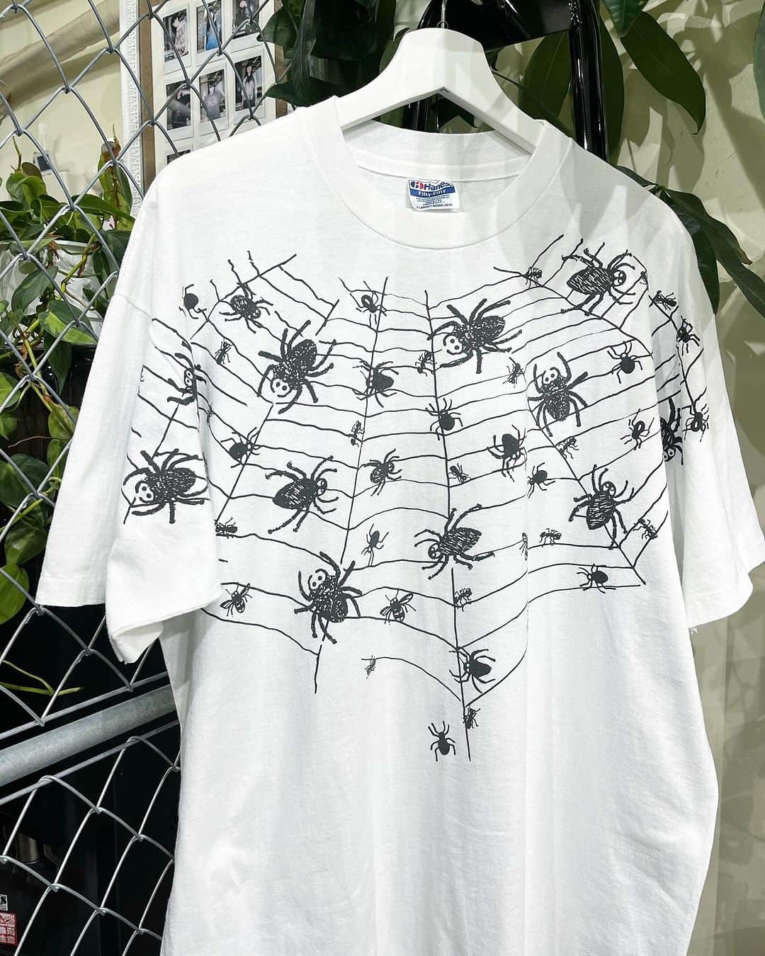 ジャムルのインスタグラム：「1980's～ SPIDER'S WEB 14000y+tax(15400)  1980年代頃の恐らくハロウィン系Tシャツだと思われる1枚。  胸から肩にかけてプリントされたスパイダーウェブに可愛げのある蜘蛛のグラフィック。 前後共にプリントが入るナイスデザインなTシャツです。  WEB SHOPに入荷しております。 是非ご覧ください。 jammru.com  #jammru#jammru_tee #大阪古着屋#心斎橋古着屋#usedmix #vintagetshirt #vintagetee #spiderweb#halloween  #osaka  #fashion  #streetstyle  #streetfashion  #vtg  #vintage  #used  #usedclothing  #古着 #古着屋 #ファッション #70s #80s #90s」