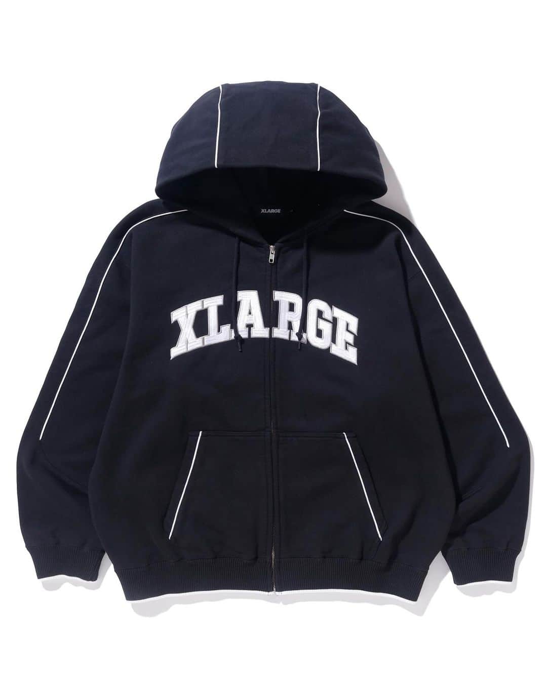エクストララージさんのインスタグラム写真 - (エクストララージInstagram)「XLARGE 2023 WINTER COLLECTION - PIPING ZIP UP HOODED SWEATSHIRT - DENIM RESORT CARGO PANTS #xlarge #xlargejp #エクストララージ」12月8日 20時00分 - xlargejp