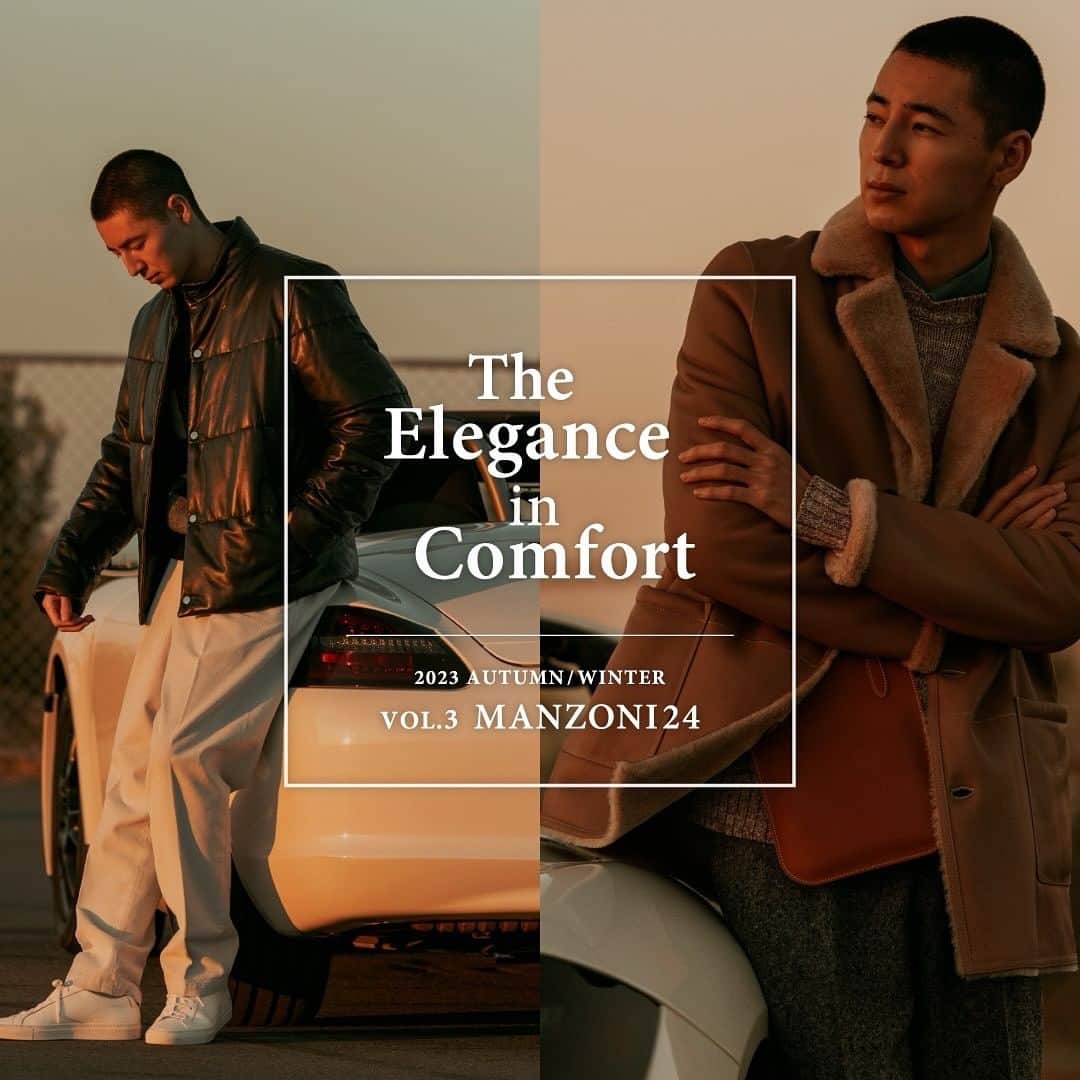 ストラスブルゴのインスタグラム：「⁡ -  The Elegance in Comfort 2023 AUTUMN/WINTER VOL.3 WINTER LEATHER JACKET- ⁡ 冬の贅沢」と聞いて、まず思い浮かべるものはなんでしょうか？ 暖かい部屋で飲む冷えたビール、暖炉の前で傾けるウイスキー、 白銀の雪景色に包まれたウインターリゾートetc. そんな冬の風物詩と同じくらい魅力的なアイテムとして 私たちがご提案したいのは「冬のレザーウェア」です。 ただ寒風を防ぐだけでなく、じんわり気持ちも暖めてくれる。 そんな情緒的魅力を感じられるのがレザーの醍醐味。 その贅沢を味わうには、これからの季節がまさに最適なのです。 ⁡ Coat <MANZONI24> ¥449,900 商品コード：1133123103002   Jacket <MANZONI24> ¥349,800 商品コード：1133123104001」