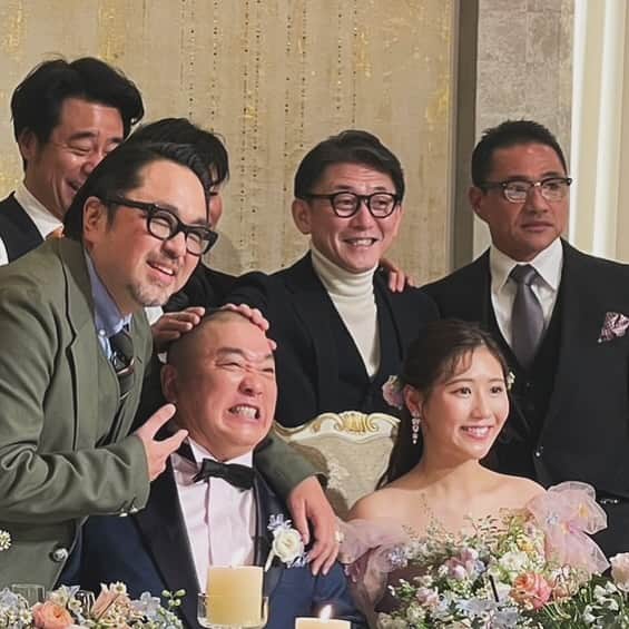マッコイ斉藤のインスタグラム：「本当にこの人馬鹿なんですがよろしくお願いします！奥さんは若いの本当に気がきくいい子、おめでとう㊗️ #最高の結婚式  #主役の2人載せるの忘れてた。」