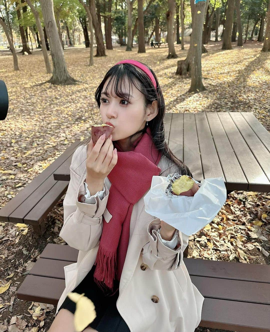 八掛うみのインスタグラム：「. 焼き芋美味しかった🍠🍂」