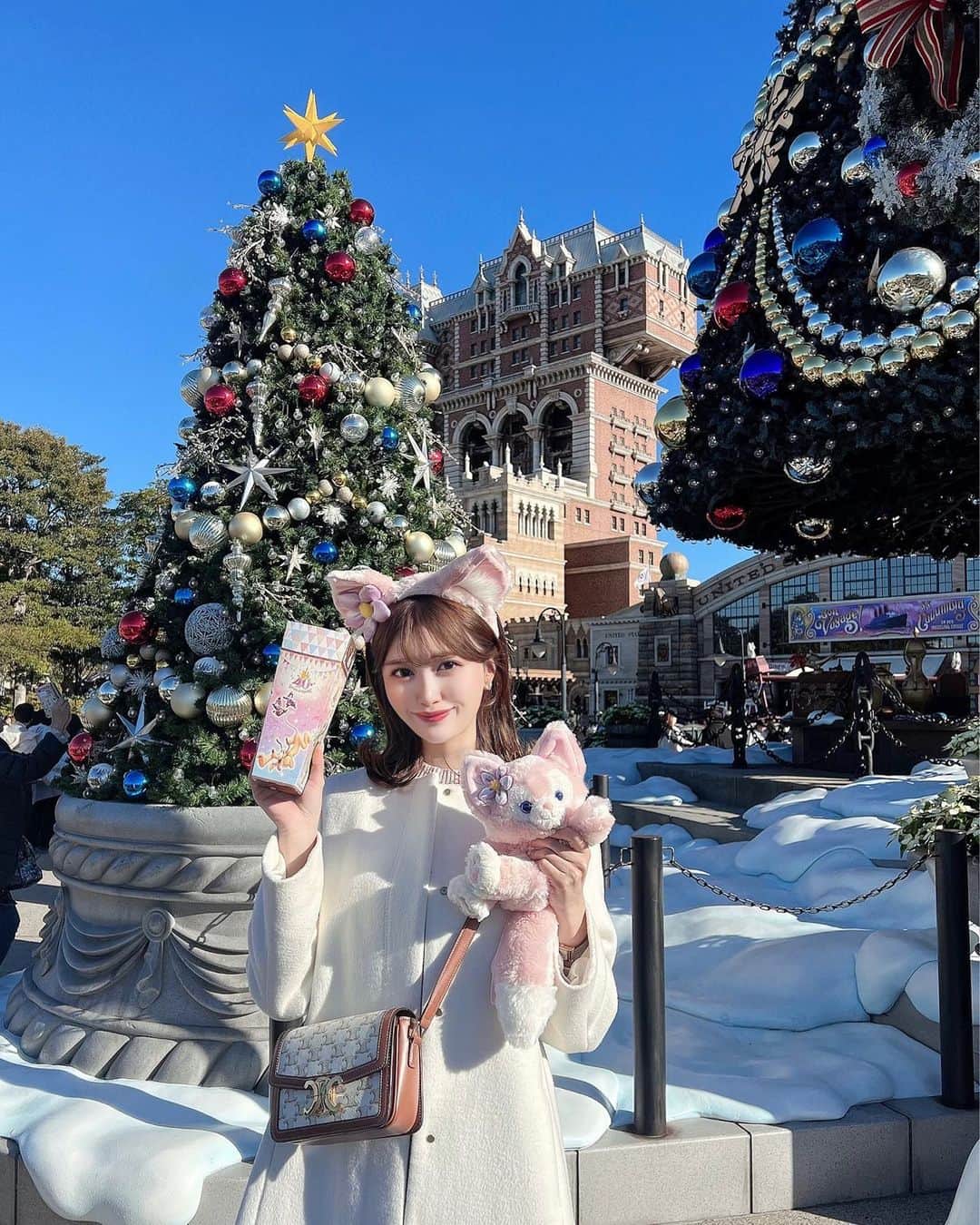 速水ティーナのインスタグラム：「🌏🌊 𝓣𝓸𝓴𝔂𝓸 𝓓𝓲𝓼𝓷𝓮𝔂 𝓢𝓮𝓪 🚢🌋  🎄𝑋𝑚𝑎𝑠 𝐷𝑖𝑠𝑛𝑒𝑦 🎀  今年は𝑙𝑎𝑛𝑑と𝑠𝑒𝑎どちらも行けて嬉しい🐭🎈  #tokyodisneysea #tds #東京ディズニーシー #ディズニーシー #disneysea #リーナベル #リーナベルカチューシャ #linabell #ディズニークリスマス #クリスマスディズニー」