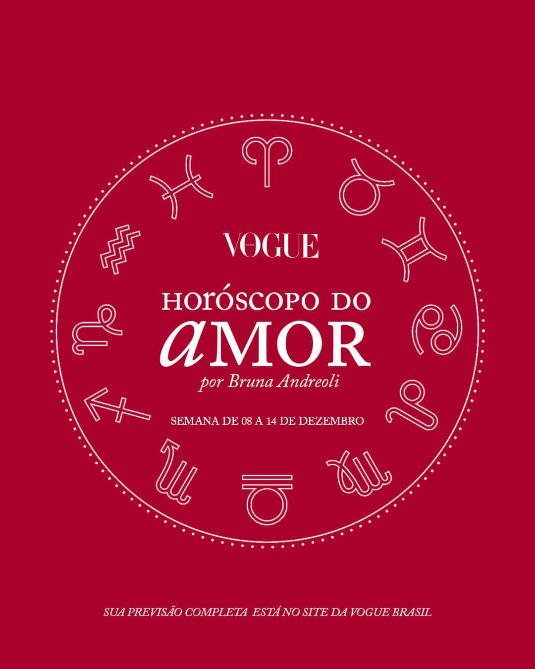 Vogue Brasilのインスタグラム：「Qual é a previsão da semana para o seu signo no amor? Toda sexta-feira você pode ler no nosso site o #Horóscopo focado em relacionamentos amorosos assinado por @brunandreoli. “A energia da Lua Minguante permanece ativa entre sexta-feira (8) e segunda-feira (11). Com isso, esses são dias indicados para priorizar a tranquilidade e a intimidade em sua relação amorosa. Se estiver solteira, esta é uma semana para buscar tranquilidade em sua esfera amorosa. Não se envolva com quem te deixa tensa, insegura ou com muitas dúvidas”, diz. Em vogue.globo.com, ela explica os principais acontecimentos astrológicos dos próximos sete dias e faz previsões para te ajudar a passar por esse período, estando você em um relacionamento ou não. No link da bio! #HoróscopoVogue」