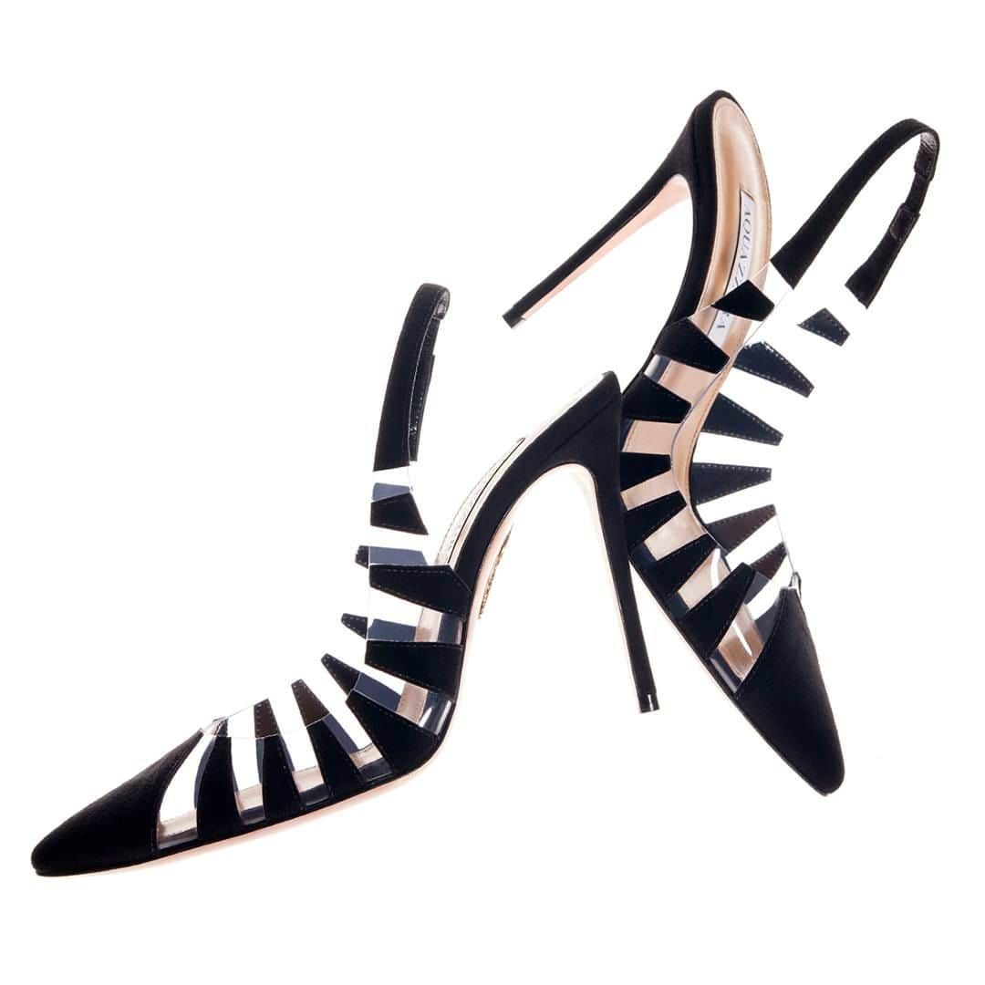 Aquazzuraさんのインスタグラム写真 - (AquazzuraInstagram)「In the stripes. Our new arrival Hot Rumor mixes strips of soft suede, leather, and clear PVC for a classy cutout-inspired feel   #AQUAZZURA #AQUAZZURAPumps」12月9日 0時00分 - aquazzura