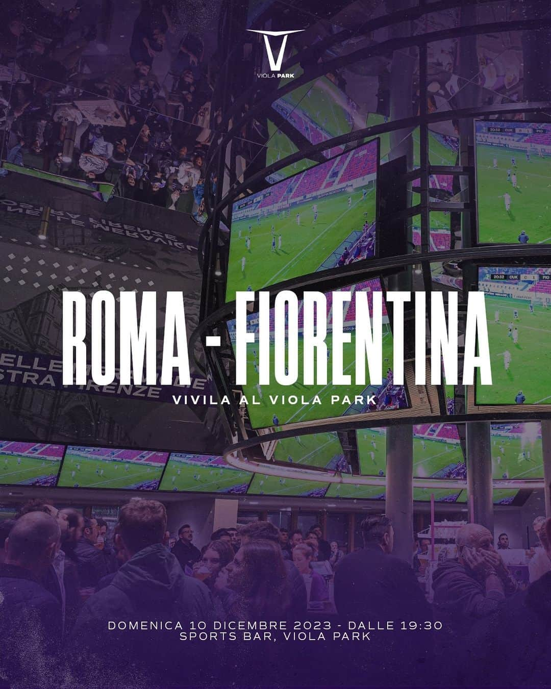 ACFフィオレンティーナさんのインスタグラム写真 - (ACFフィオレンティーナInstagram)「Vivi Roma-Fiorentina al Viola Park💜 Ci vediamo dalle 19.30 di domenica 10 dicembre presso i nostri Sports Bar.  🔗 Prenotati subito nel link nelle IGs  #forzaviola #fiorentina #violapark」12月9日 0時43分 - acffiorentina