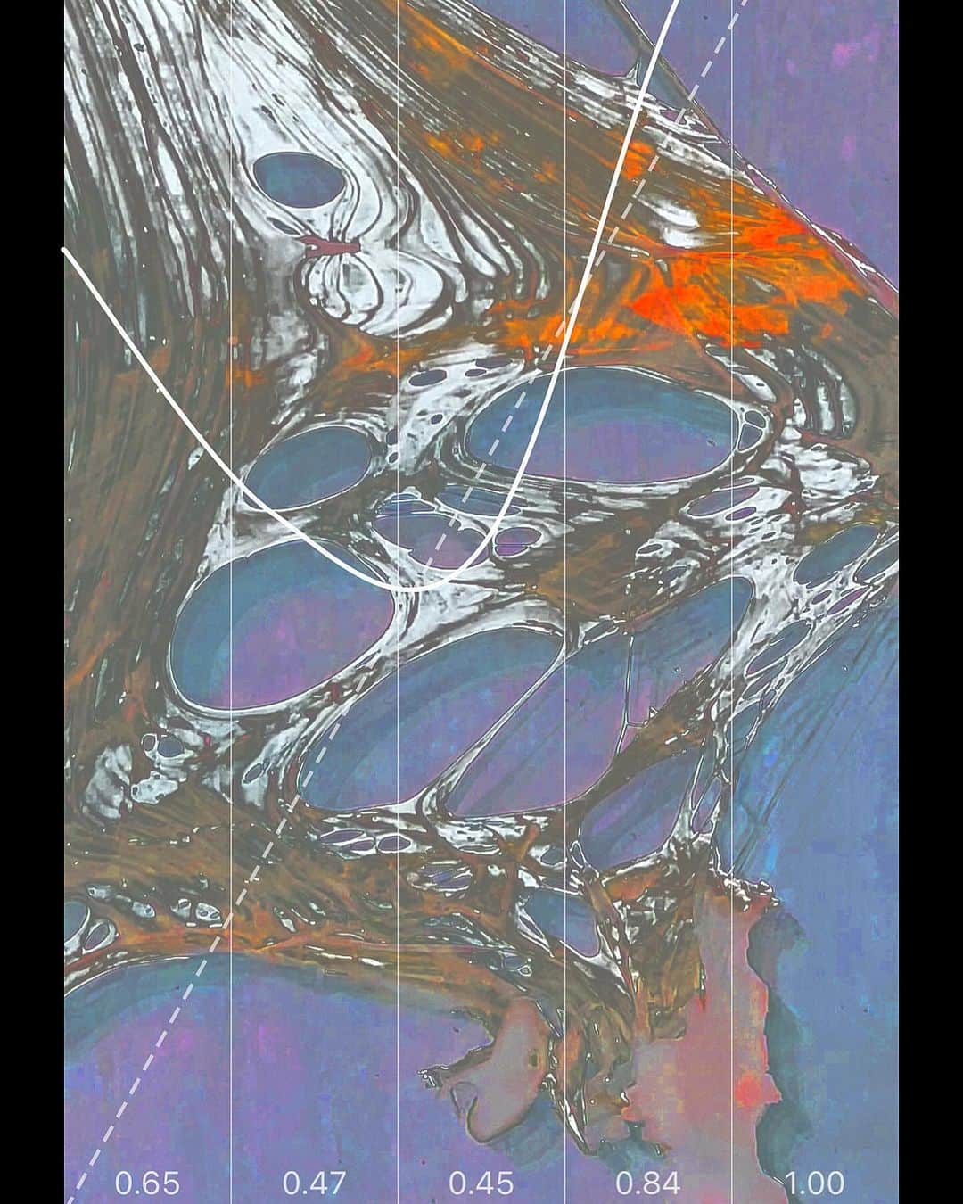 アンジェリーナ・ダニロヴァさんのインスタグラム写真 - (アンジェリーナ・ダニロヴァInstagram)「What if I tell you, your reality is soft and elastic, it stretches, you can mold it into anything you like. What would you do with it?  Art presented is made with dried acrylic paint, stretched in various shapes resembling portals and connections between us on a glass window.  music: Hiroshi Yoshimura - FEET」12月9日 0時44分 - angelinadanilova