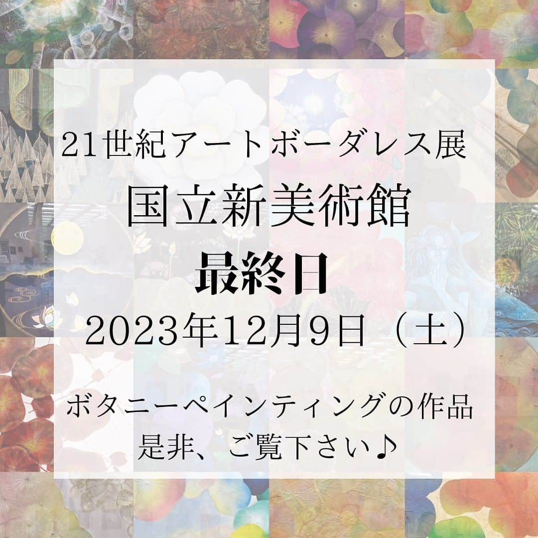 botanypaintingさんのインスタグラム写真 - (botanypaintingInstagram)「最終日　2023年12月9日（土） ２１世紀アートボーダレス展  東京・六本木　国立新美術館で開催中の「21世紀アートボーダレス展」　最終日を迎えました  ボタニーペインティングから２０名の作品が展示されています。開催中に何度も足を運んで、作品鑑賞を楽しまれている方が、多くいらっしゃるようです。  最終日です。是非、観に行ってみて下さい。 #ボタニーペインティング  #国立新美術館  #ボタニーペインティングパートナー講師 #ボタニーペインティング通信講座」12月9日 1時36分 - botanypainting