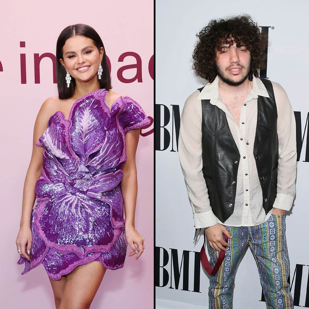 Us Weeklyのインスタグラム：「Although nobody 𝘳𝘦𝘢𝘭𝘭𝘺 knows if Selena Gomez's comments about a romance with Benny Blanco are real ... she just shared a very shiny and obvious snap of something on her left hand. 👀 Unpack with Us at the link in bio. (📸: Getty)」