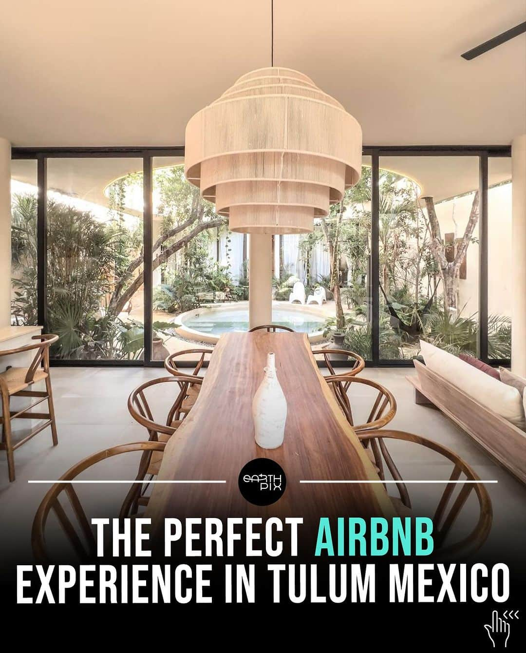 Earth Picsのインスタグラム：「If you're searching for one of the best Airbnb experiences in Tulum, Mexico, we highly recommend saving this one @villa_hunab_ku. Imagine a blend of hotel service in an Airbnb setting; that's the best way to describe it. The service provided here rivals that of a five-star hotel. Their team offers concierge services that include chefs, personal shoppers for groceries, tours to the best local restaurants in the area, and even access to your own classic Land Rover Defender.  For more information, contact @villa_hunab_ku or @sevatulum directly. Send them a direct message and mention that you saw this on EarthPix.」