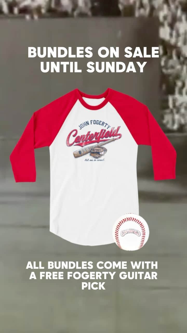 ジョン・フォガティのインスタグラム：「This weekend only!   Save on Centerfield Baseball Jersey/Autographed Baseball bundles.   A great holiday gift for your favorite Fogerty/CCR baseball fan! 🎸🎶  Shop online at Store.JohnFogerty.com」
