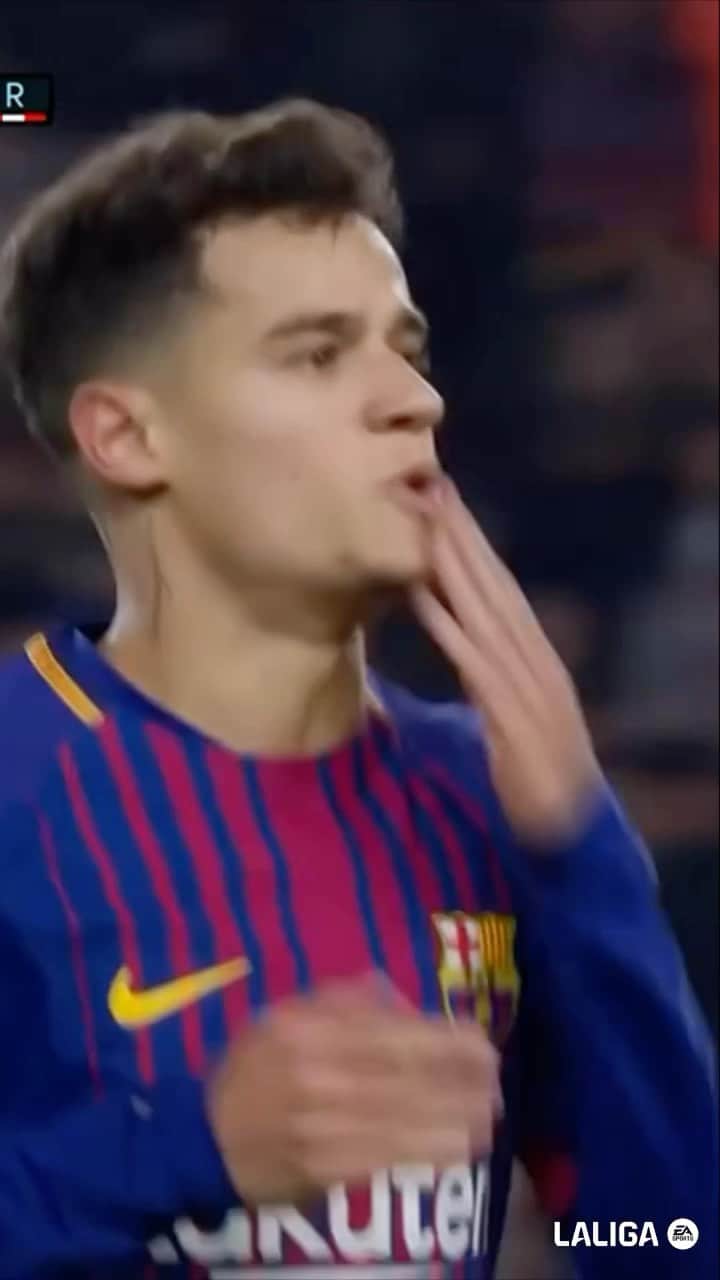 のインスタグラム：「🚀 Coutinho’s rocket vs Girona  #laligahighlights」