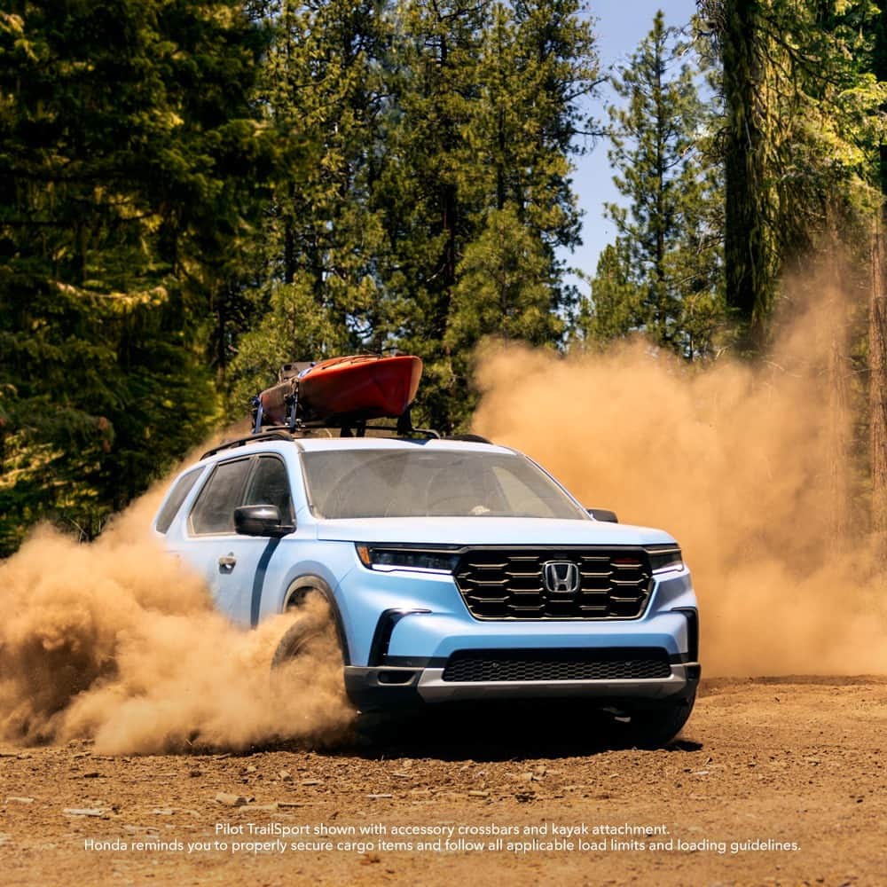 ホンダのインスタグラム：「If your #PilotTrailsport isn’t caked in dust, maybe it’s time to get those all-terrain tires dirty.」