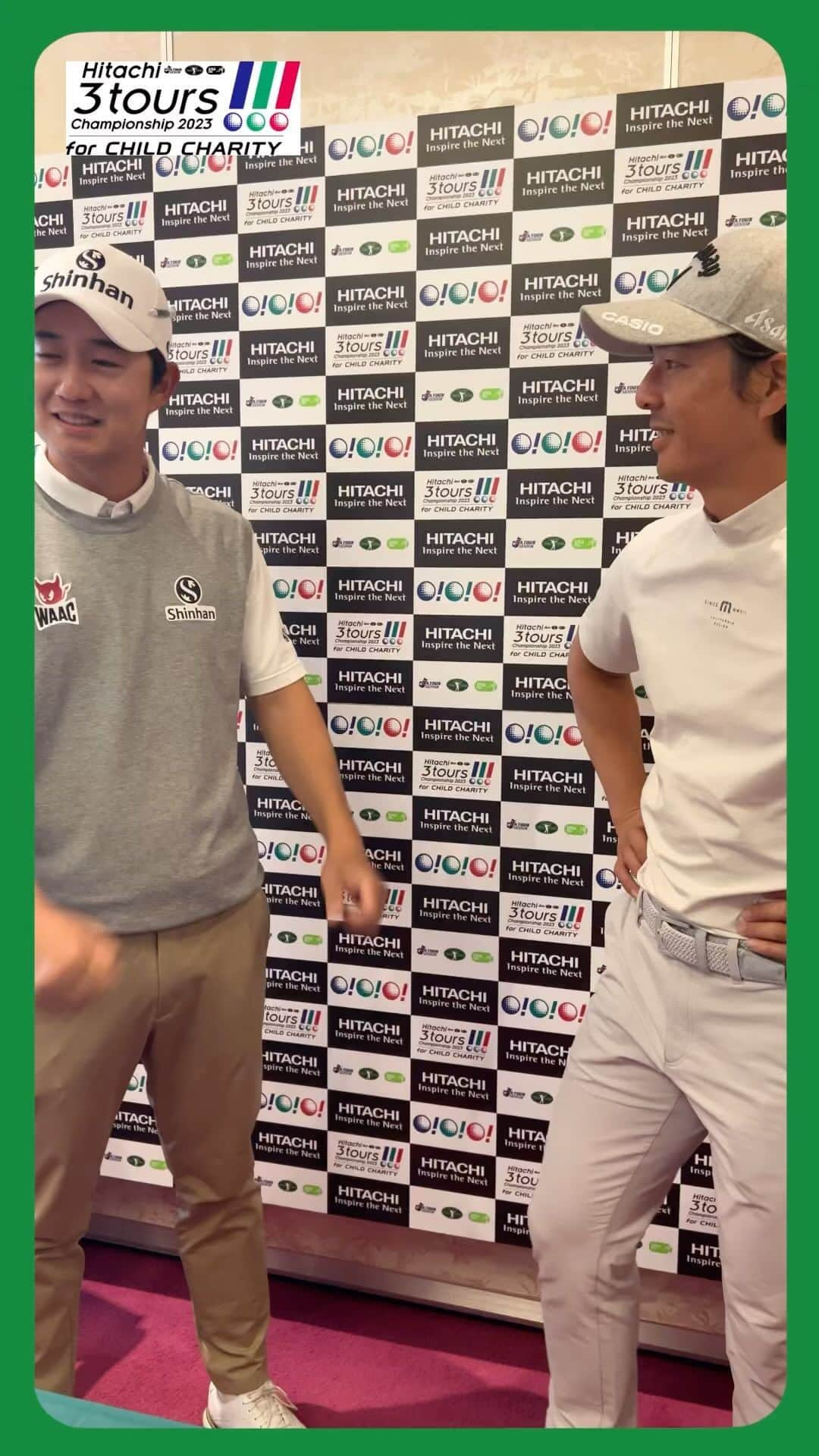  JGTO 男子プロゴルフツアーのインスタグラム：「「Hitachi ３Tours Championship」　大会前日  いよいよ明日から千葉県の大栄カントリー倶楽部にて、JGTO、JLPGA、PGAの対抗戦となる日立３ツアーズ選手権が行われます🔥  大会前日の本日はプロアマ⛳️ ツアーも全て終わり、リラックスムードの選手たち。 そんな大会前日の1コマをお届けします👀  #jgto  #golftournament  #男子ゴルフ #JLPGA #PGA #日立３ツアーズ選手権 #大栄カントリー倶楽部 #石川遼 #宋永漢」