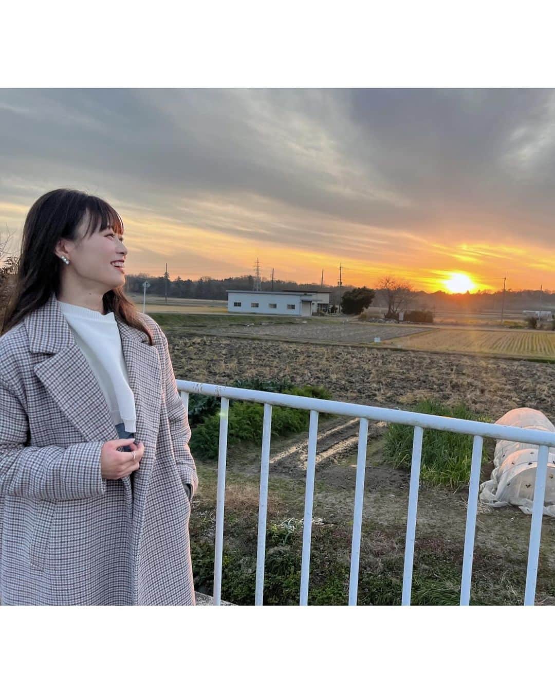 西澤由夏のインスタグラム：「親戚に会いに滋賀県へ！  どこを切り取っても、空が広い☁️  フォトエッセイにも書いた、 思い出の景色が広がっています✨」