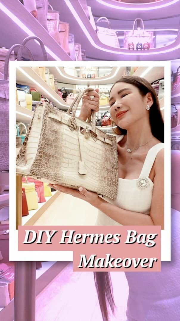 ジェイミー・チュアのインスタグラム：「What happened to the stain on my Daddy Himalayan Birkin? Bag spa couldn’t sort it out so I took matters into my own hands!😜 Full video now live on my YouTube Channel (link in bio)」